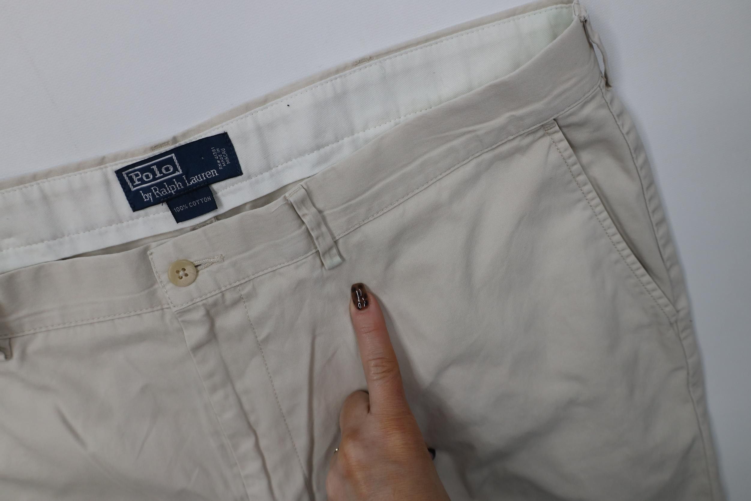 Polo Ralph Lauren Vintage 90s Ralph Lauren Wide Leg Chino Pants Stone Cotton Size US 40 / EU 56 - 6 Thumbnail