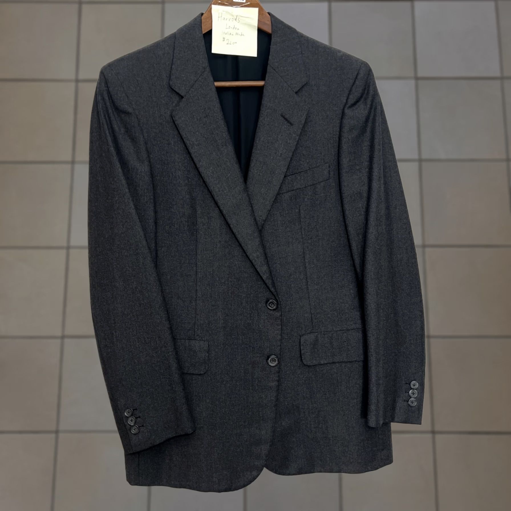 Vintage Harrods Blazer Mens 36r Gray Italian Handmade Suit Jacket London, Men's