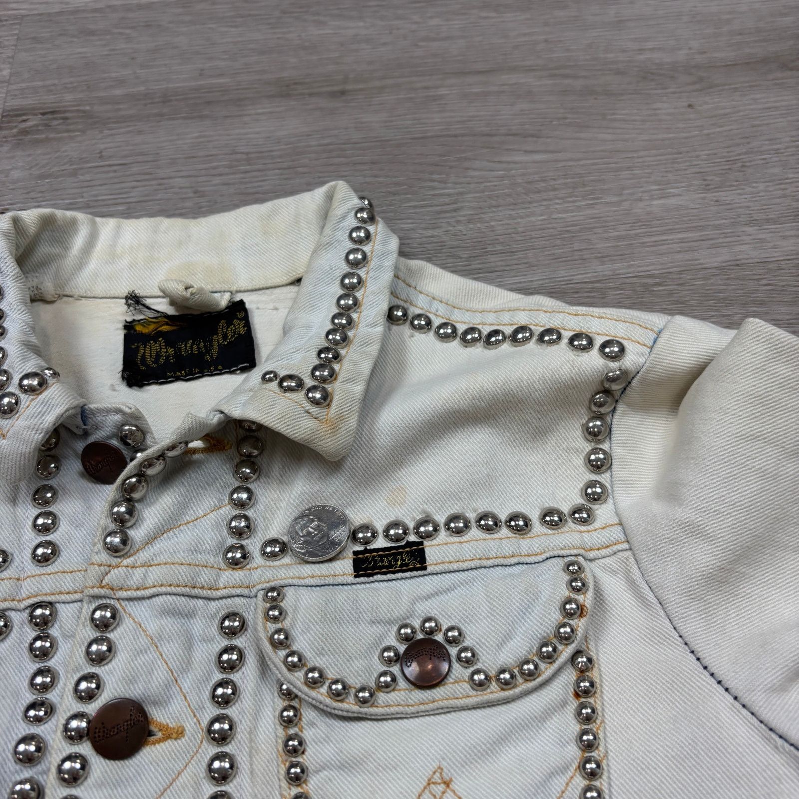 Vintage × Wrangler True Vintage 70s Wrangler 3 Pocket Selvedge Denim Jacket Size S / US 4 / IT 40 - 8 Thumbnail