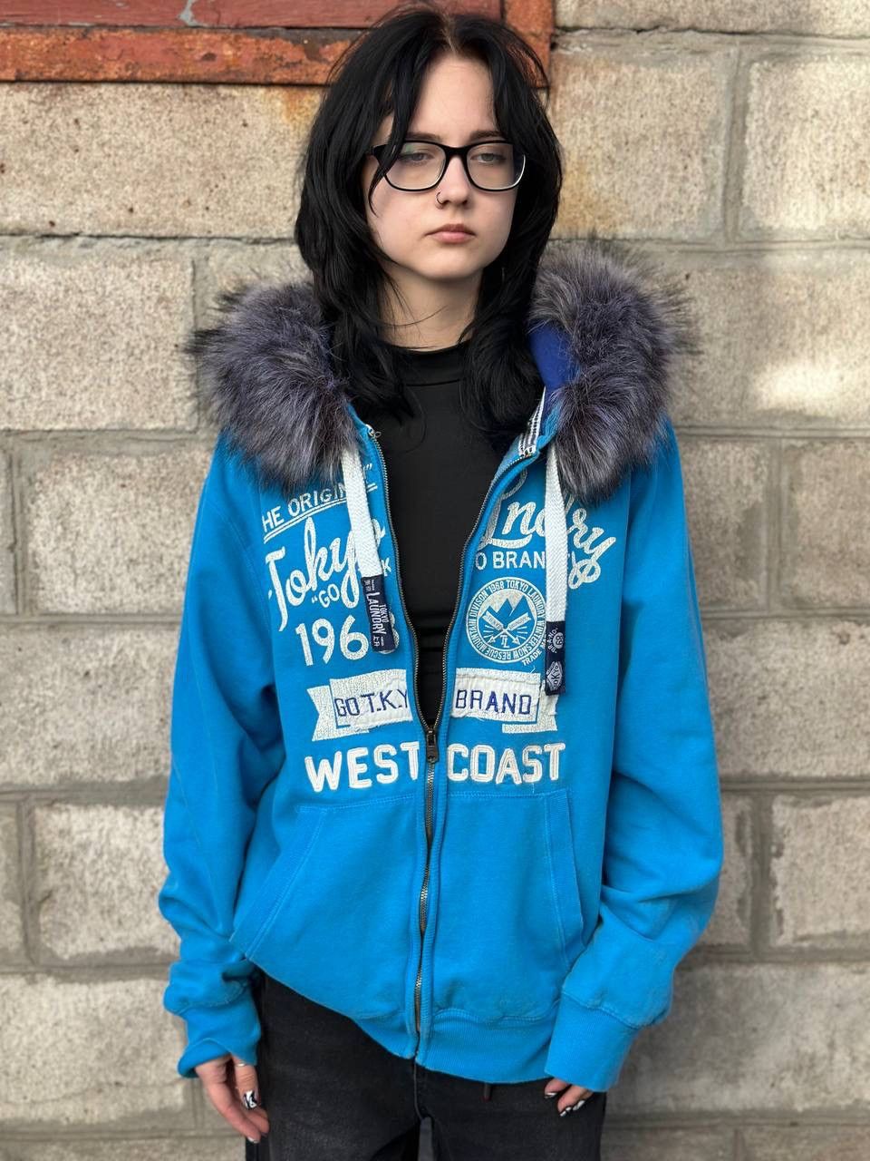 Japanese Brand VTG Mans Custom Tokyo Landry Zip Hoodie Faux Fur Hood Y2K Size US L / EU 52-54 / 3 - 2 Thumbnail
