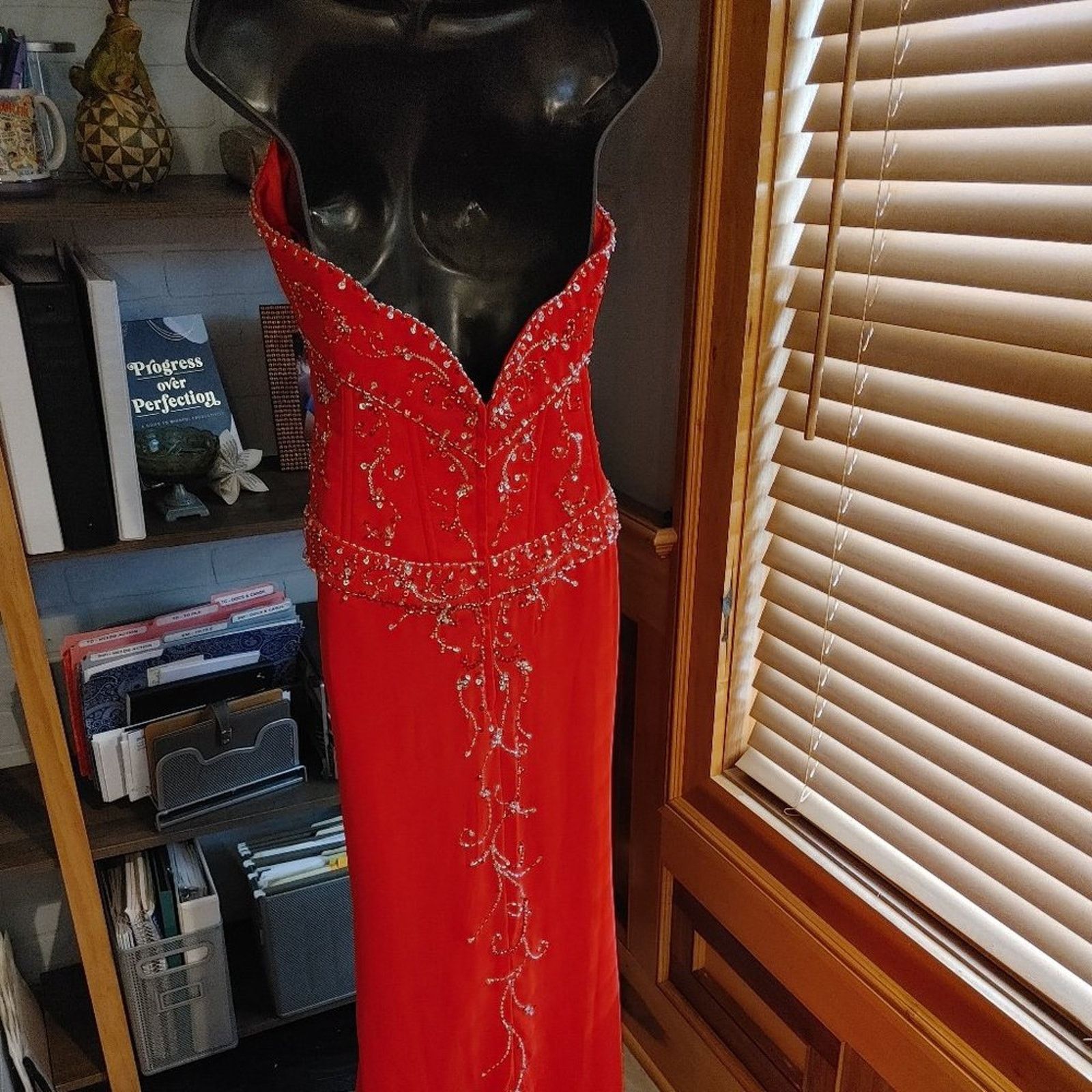 Other Beaded Formal Gown - Halter w/ Thigh-high Slit (Size 11/12) Size XL / US 12-14 / IT 48-50 - 7 Thumbnail
