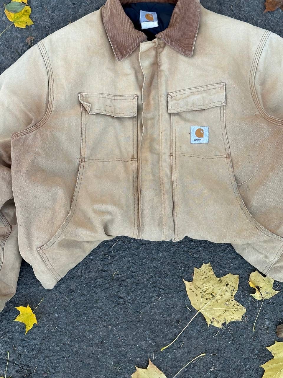 Carhartt 90s Carhartt Work Natural Sun Faded Distressed Detroit Boxy Size US L / EU 52-54 / 3 - 5 Thumbnail