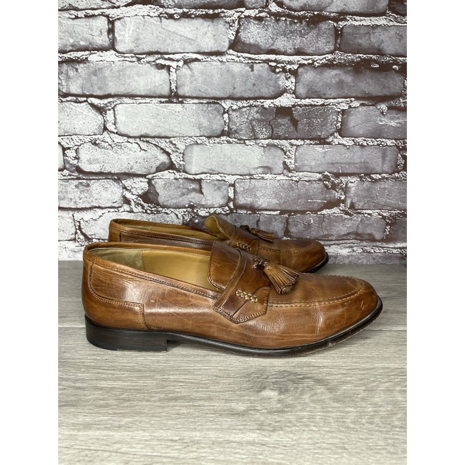 Johnston & Murphy Johnston & Murphy Brown Leather Tassel Loafers Dress Shoes M Size US 11.5 / EU 44-45 - 14 Thumbnail