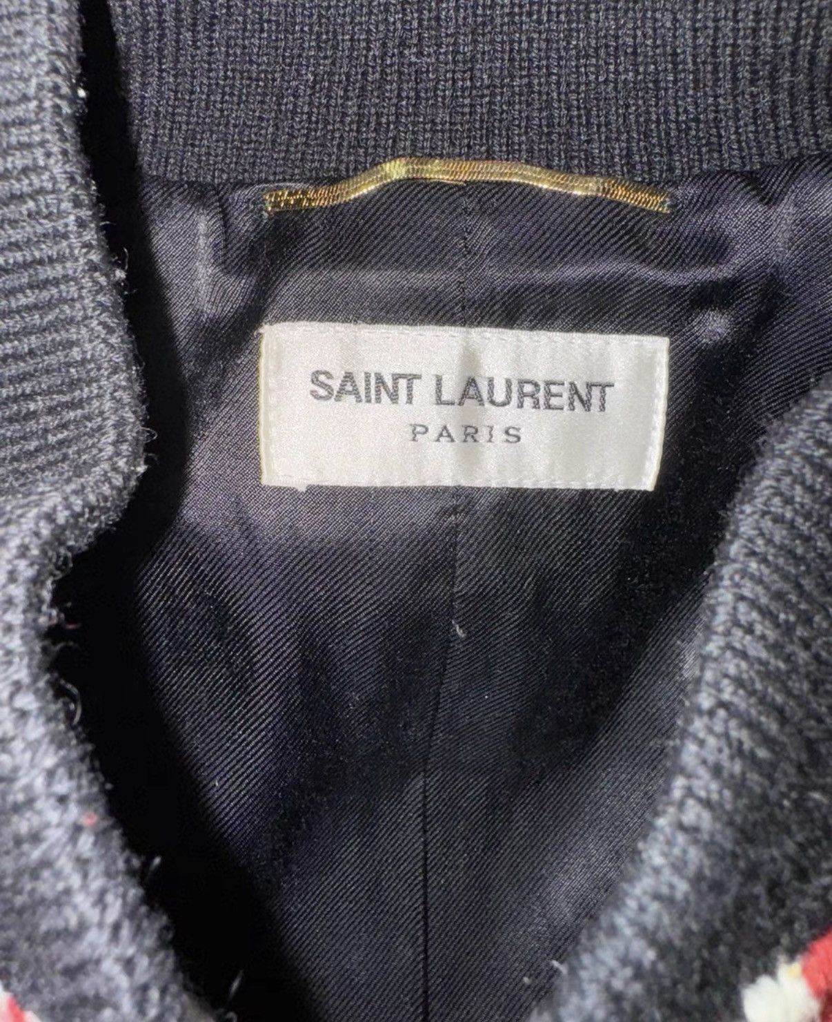 Saint Laurent Paris SLP) 18SS Wool Vertical Stripe Red/White Varsity Jacket Size US M / EU 48-50 / 2 - 5 Thumbnail