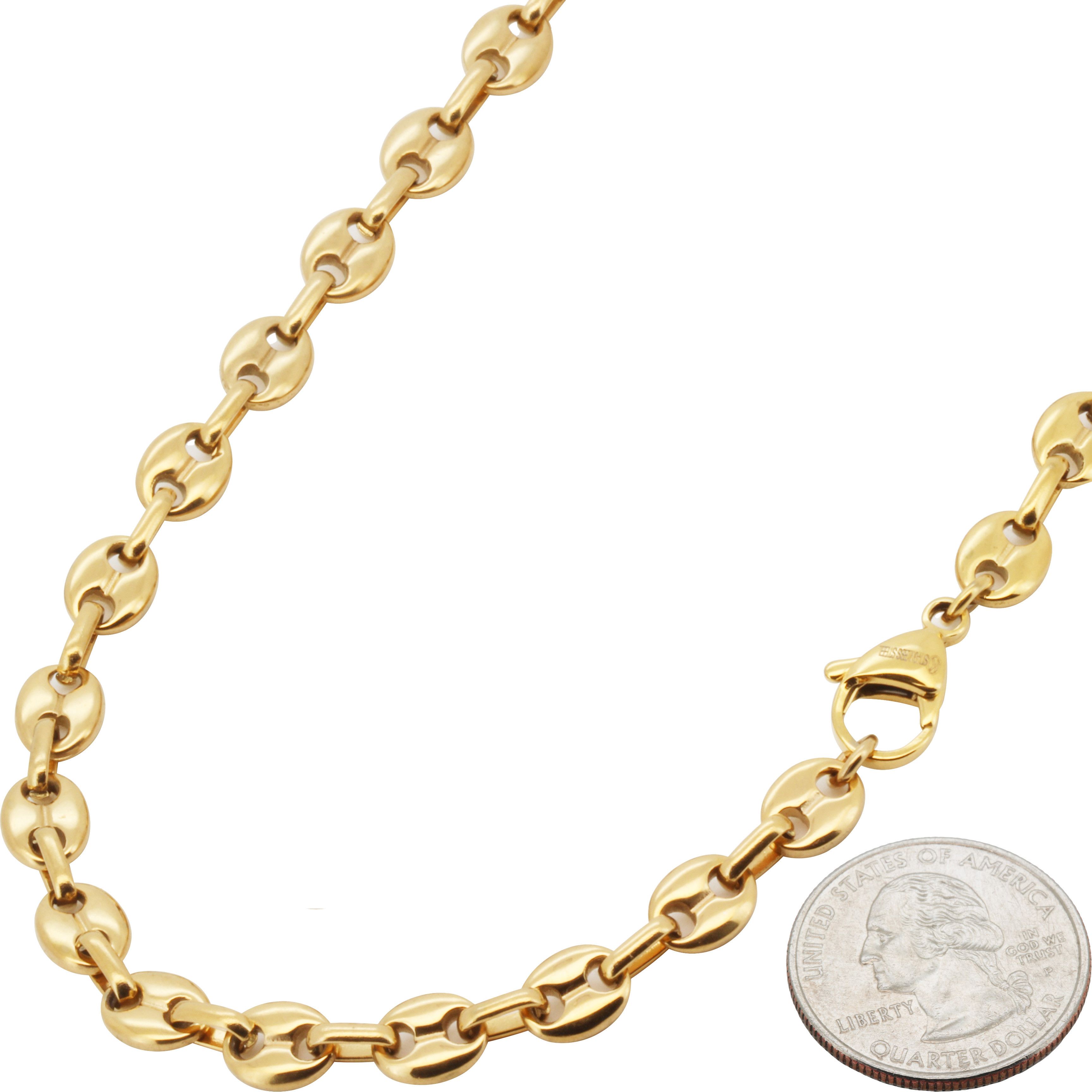 Other 316L Stainless Steel 18k GP 6.5mm Mariner Chain Necklace 24” Size ONE SIZE - 2 Thumbnail