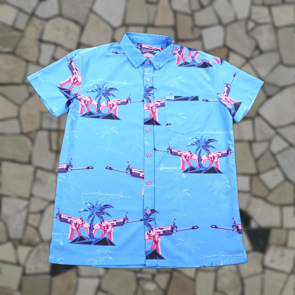 Vintage **Retro Rifle Mens Large Blue Button-Up Performance Shirt** User: Retro Rifle Mens Large Blue Performance Button-Up Shirt Size US L / EU 52-54 / 3 - 1 Thumbnail