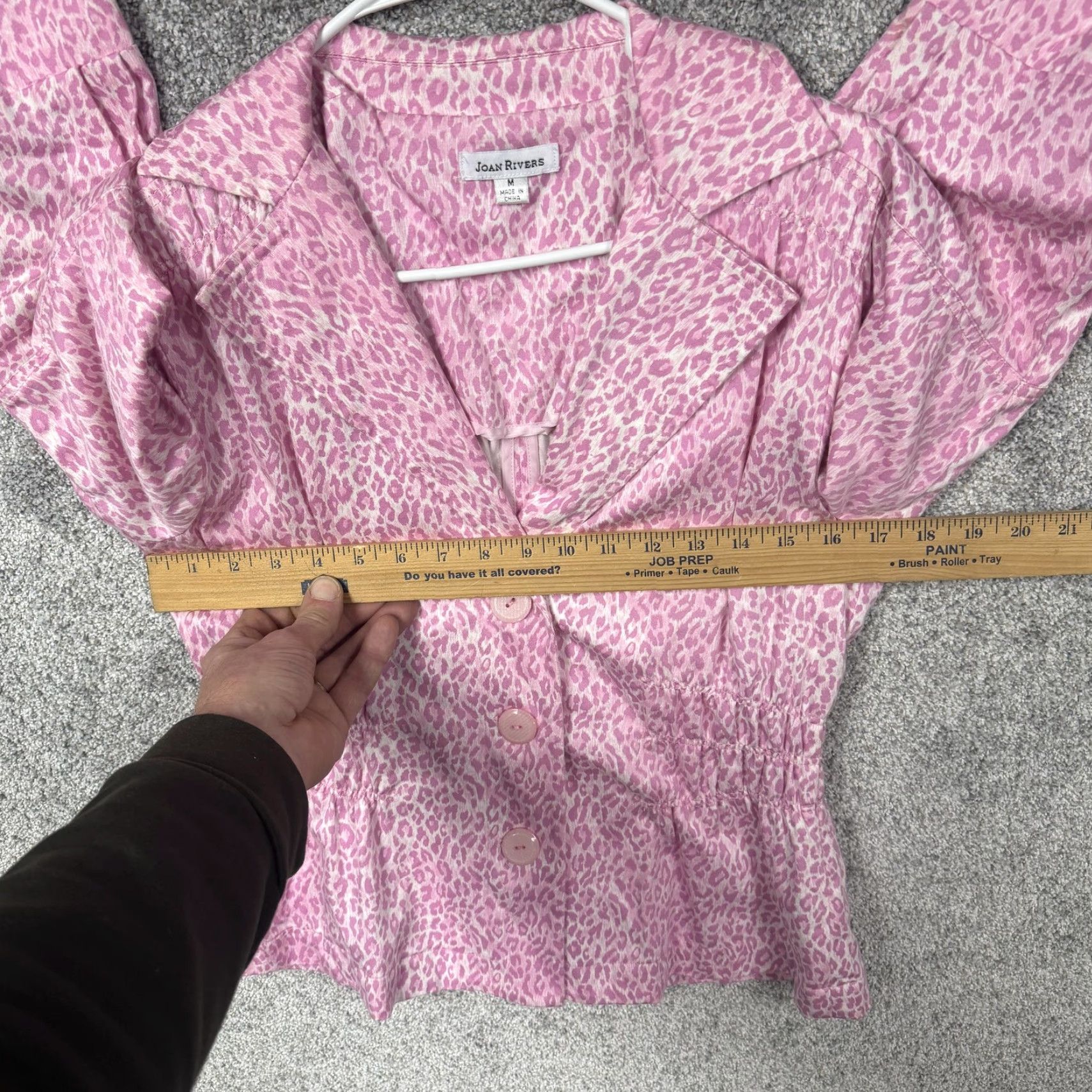 Vintage Joan Rivers Blazer Womens M Pink Leopard Collared 3/4 Sleeve Notch Lapel Button Front Vintage No Size M / US 6-8 / IT 42-44 - 4 Thumbnail