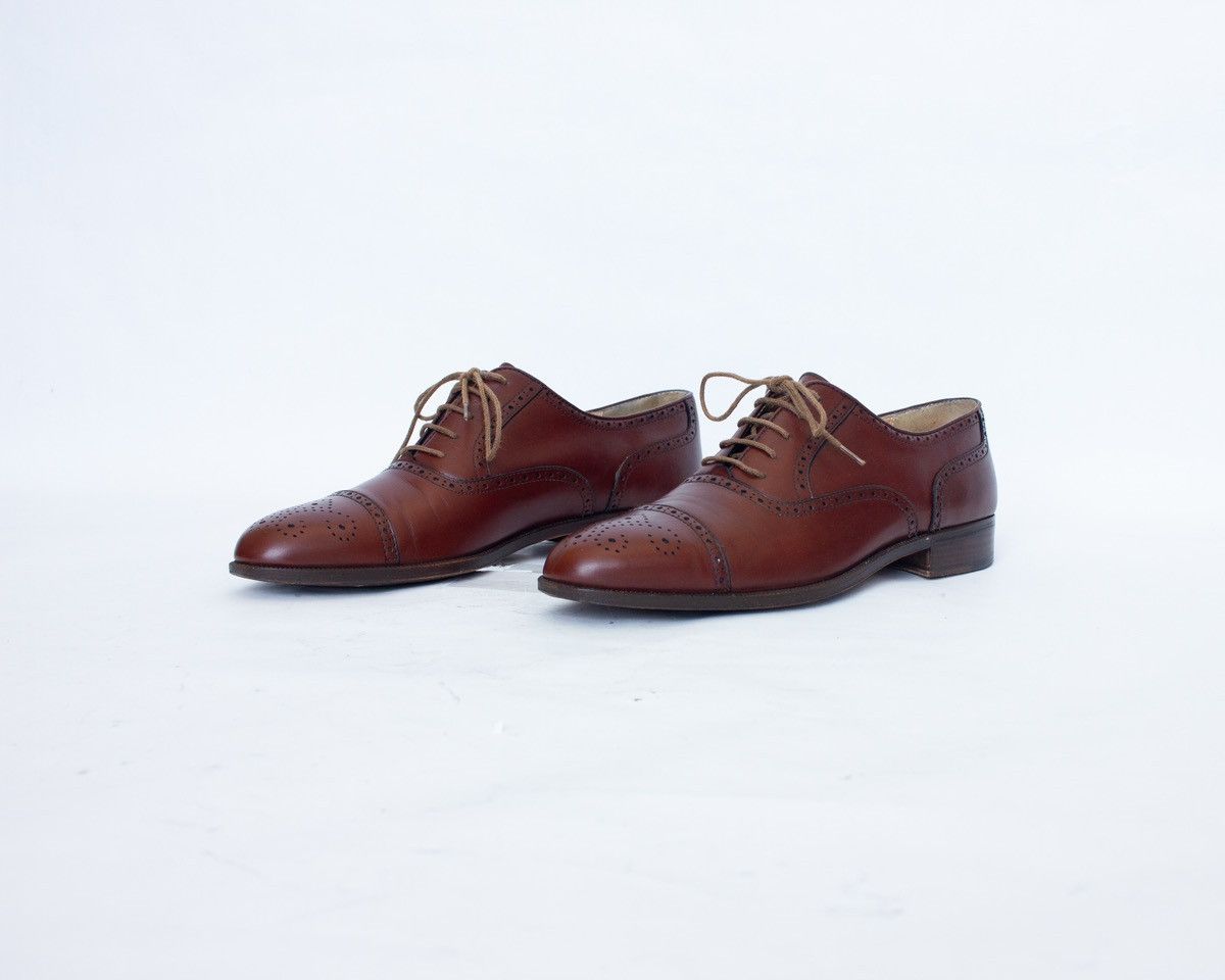 Salvatore Ferragamo Salvatore Ferragamo Brown Leather Oxford Cap Toe Brogue Size US 9.5 / EU 42-43 - 4 Thumbnail