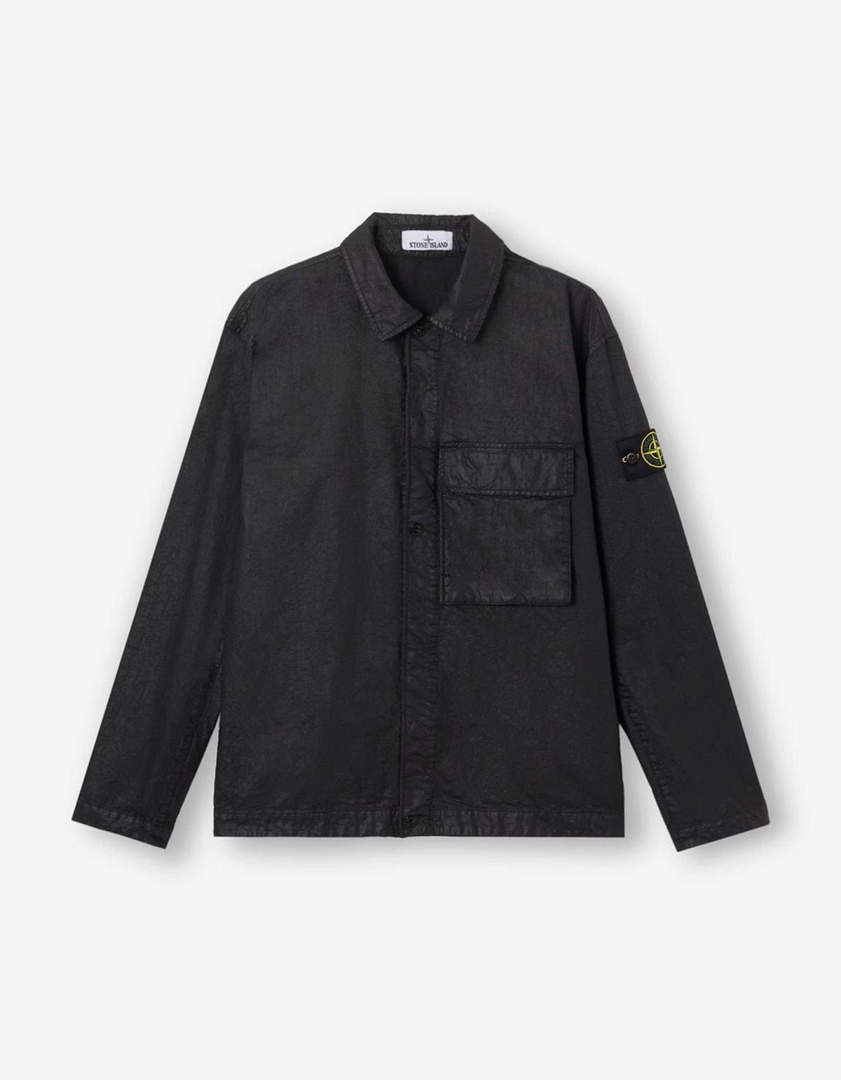 Stone Island Stone Island Black Nylon Panama-TC Overshirt Size US L / EU 52-54 / 3 - 1 Thumbnail