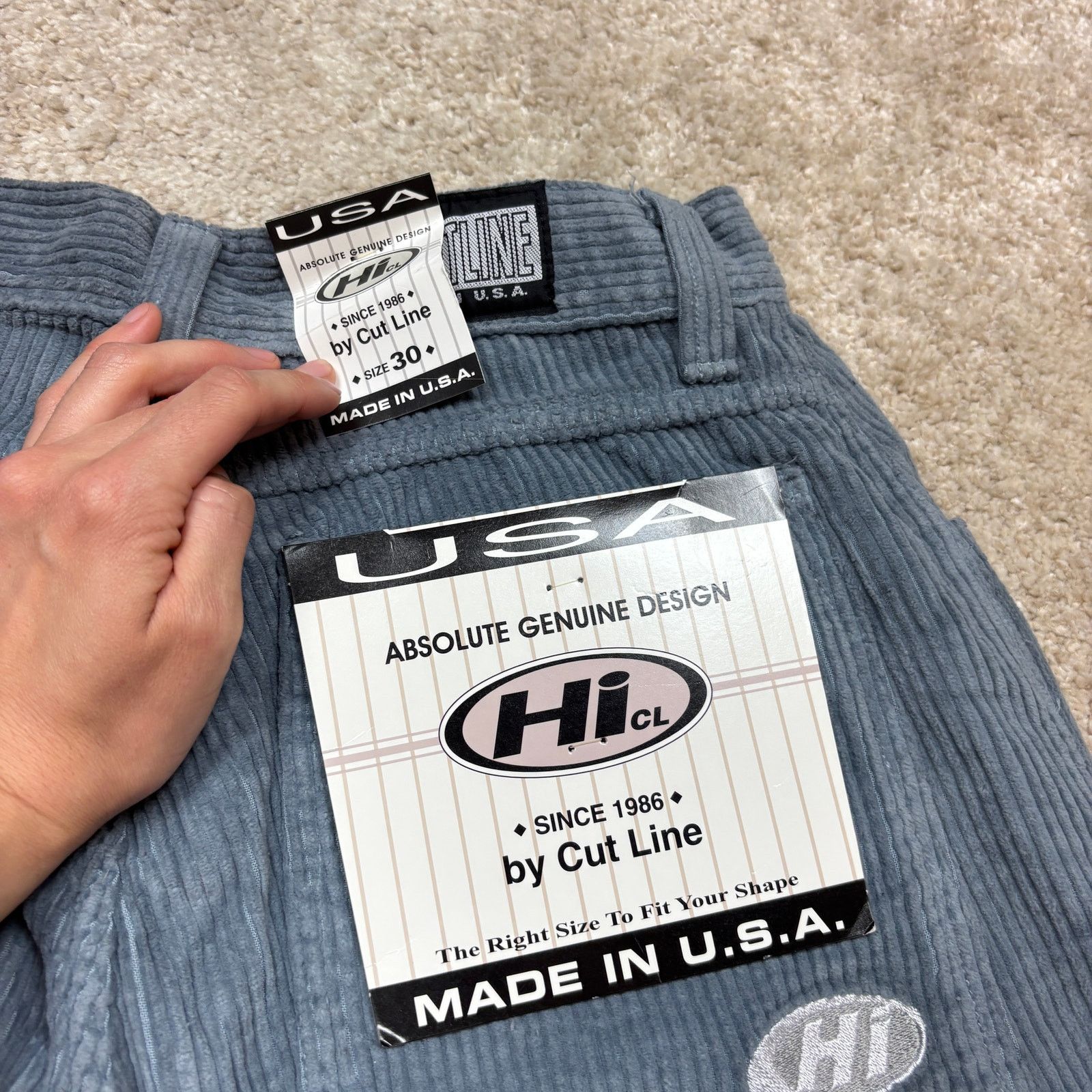 Vintage NWT Deadstock Vintage Hi Cutline Corduroy Baggy Pants 30x30 Size US 30 / EU 46 - 5 Thumbnail