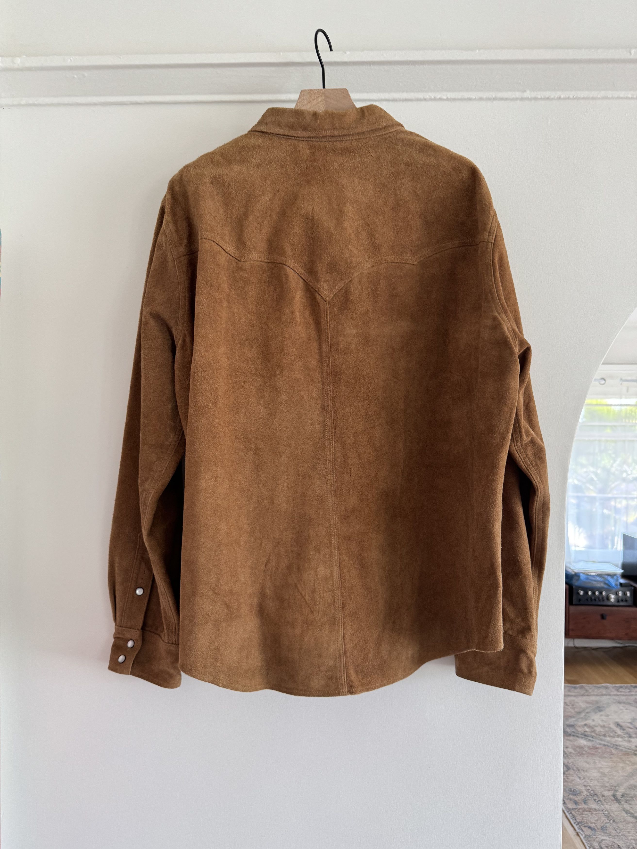 RRL Ralph Lauren Suede Western Shirt Jacket Size US XXL / EU 58 / 5 - 2 Thumbnail