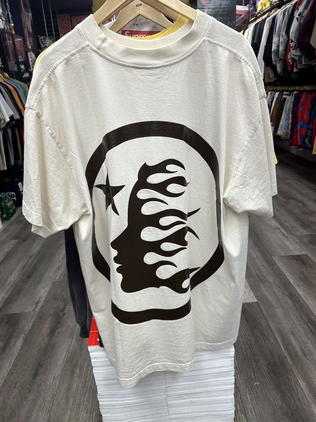 HELLSTAR Hellstar Classic T-shirt (Gel Print) White/Brown Size US XL / EU 56 / 4 - 2 Thumbnail