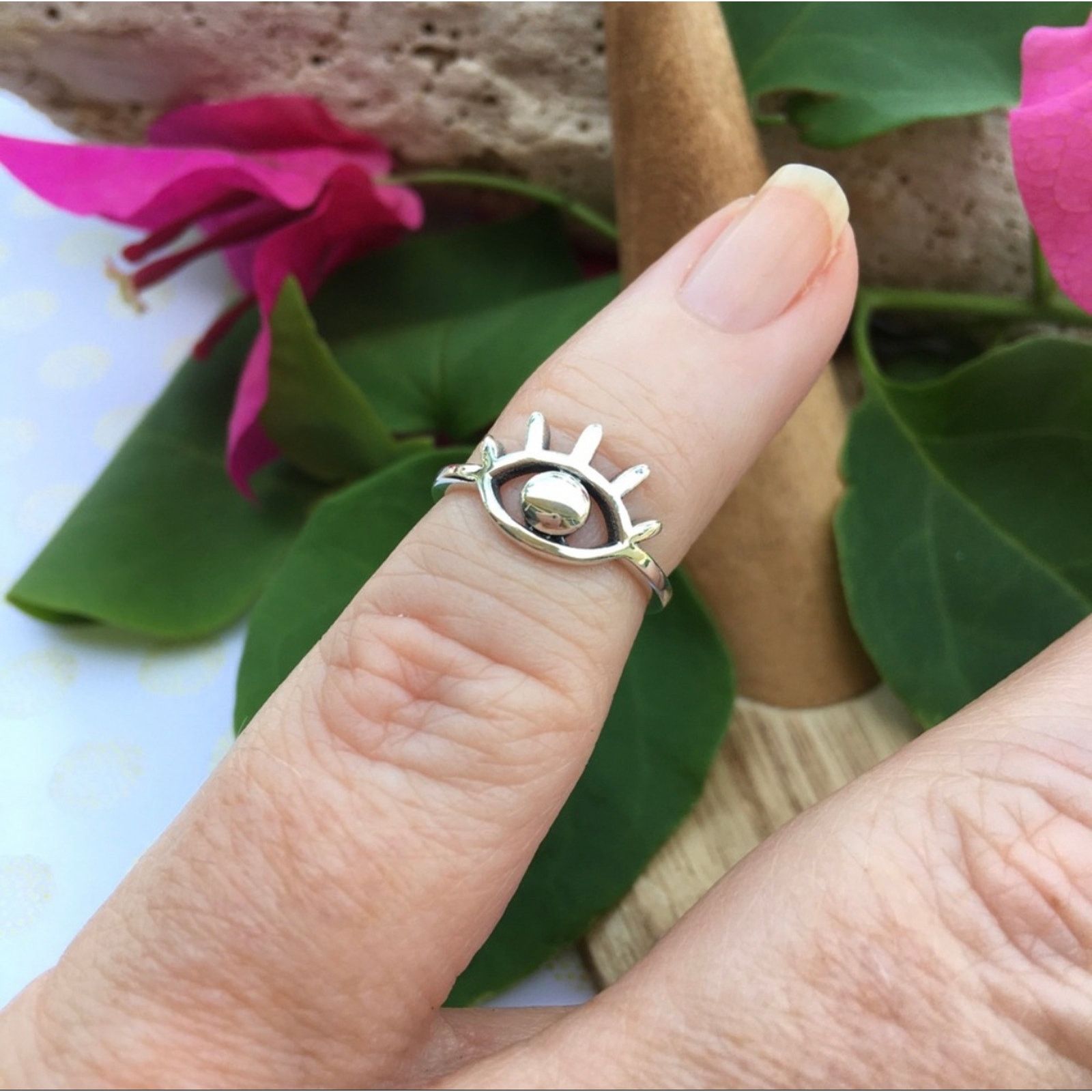 The Unbranded Brand Sterling Silver Evil Eye Toe Ring Size ONE SIZE - 3 Thumbnail