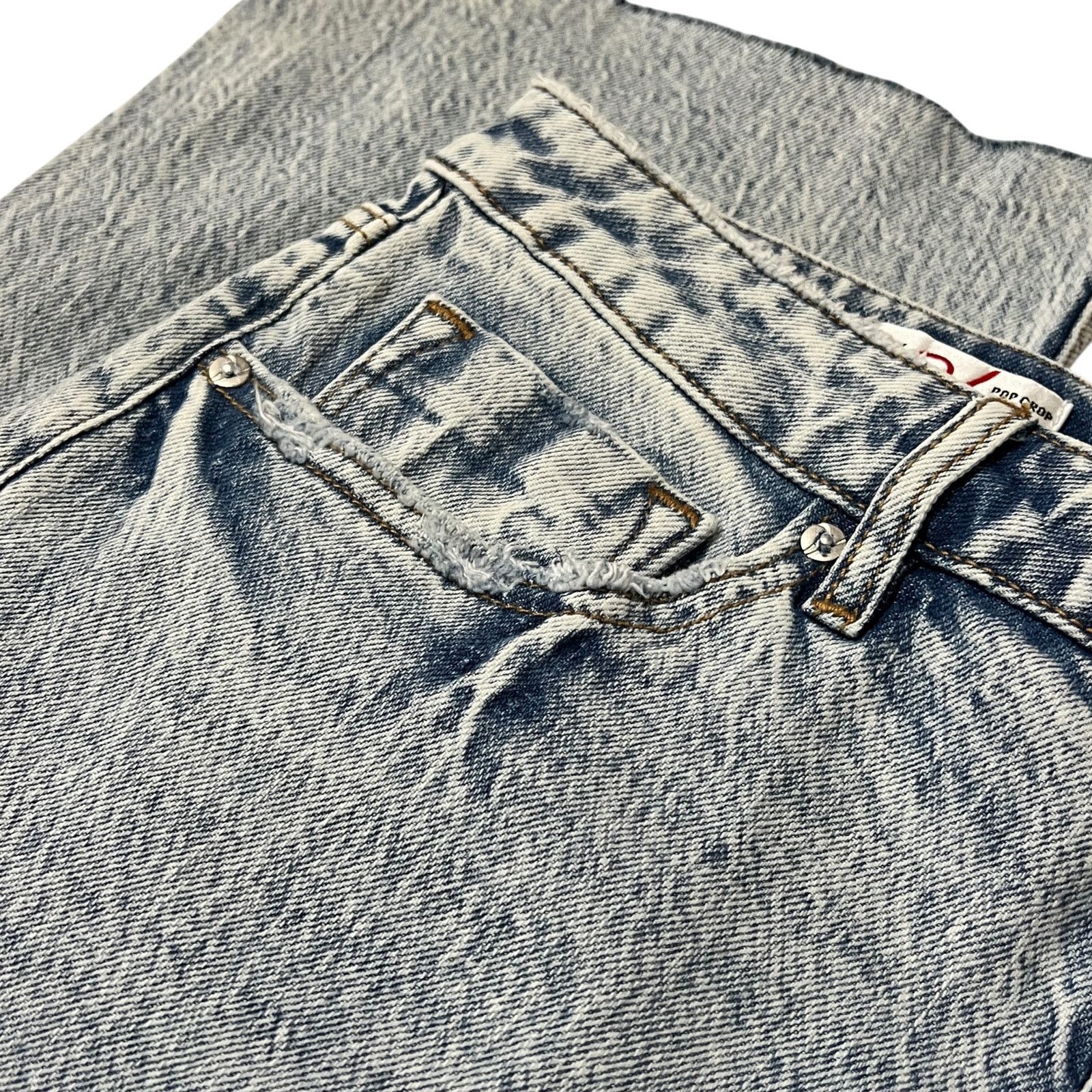 Other Miley Pop Crop Bootcut Jeans - Raw Hem Edge Zip Fly Button Size 32" / US 10 / IT 46 - 10 Thumbnail