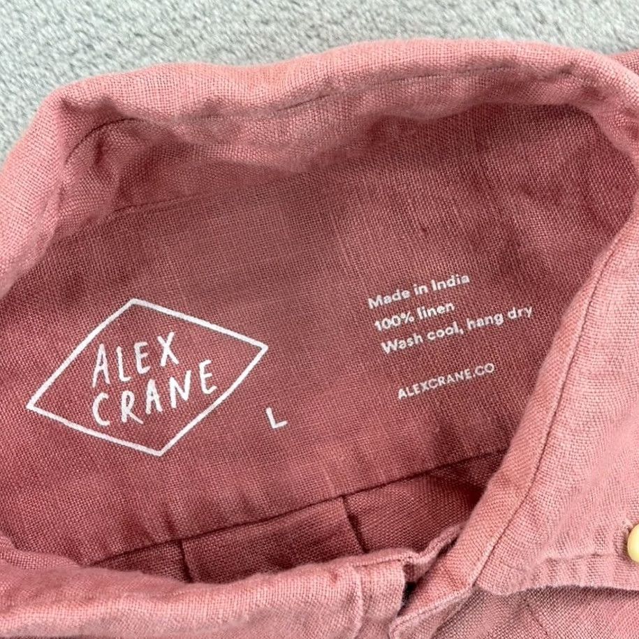 Pinko Alex Crane Playa Shirt Pink French Linen 100% - Button-Down Long Sleeve Men L Regular Size US L / EU 52-54 / 3 - 2 Thumbnail