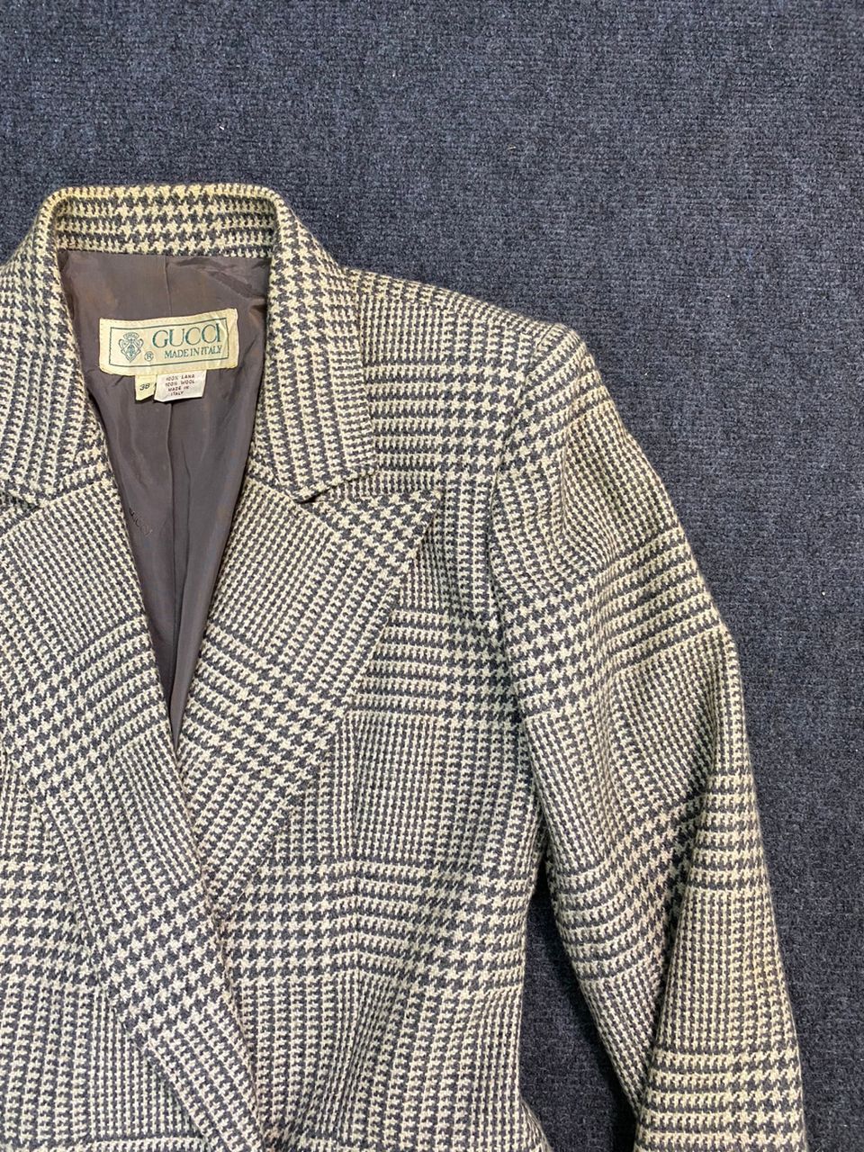 Gucci 80s Gucci Houndstooth Wool Blazer Size XS / US 0-2 / IT 36-38 - 2 Thumbnail