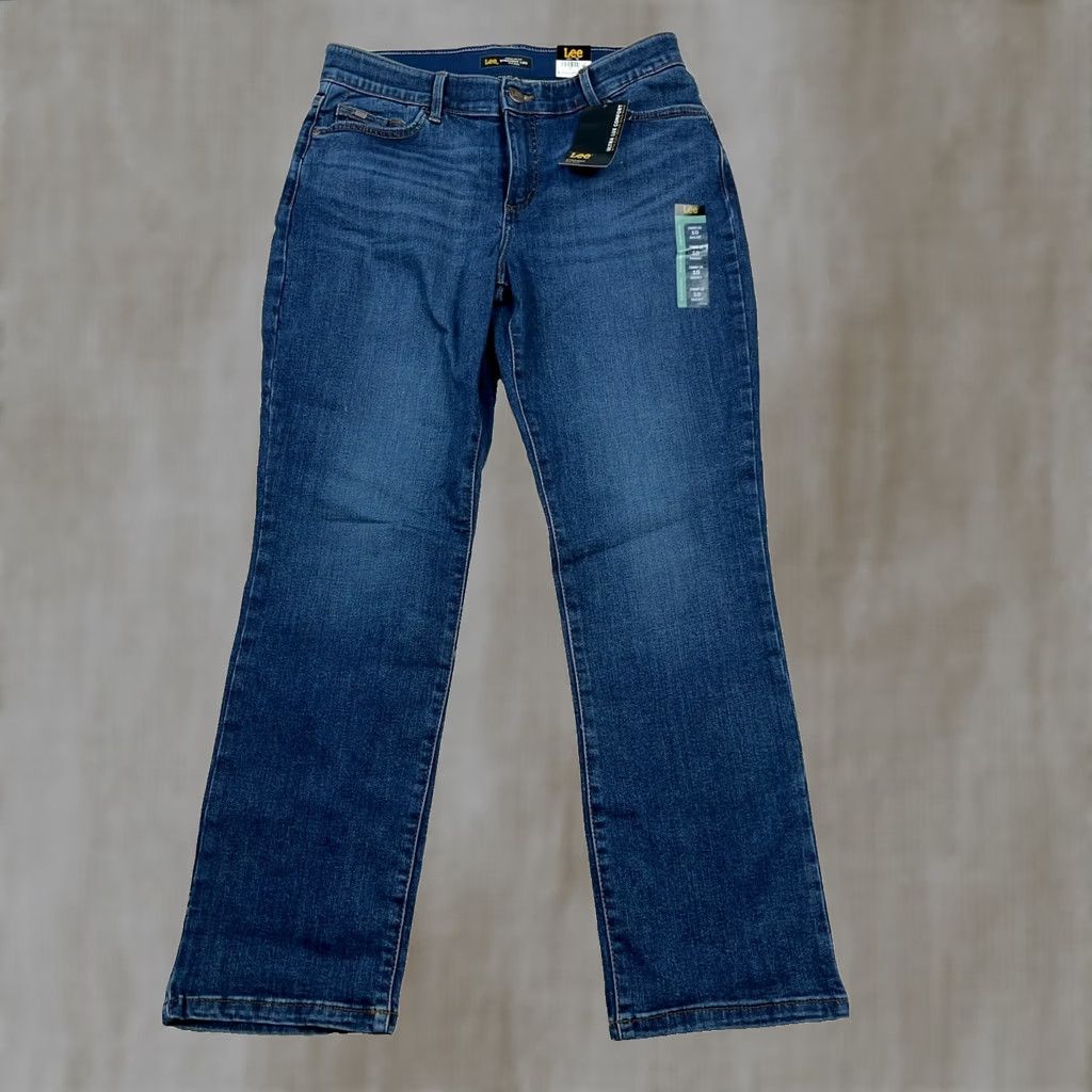 Lee Lee Jeans Women 10 Short Straight Leg Mid Rise Ultra Lux Comfort Stretch Jeans Blue 5-Pocket Denim Regular Stretch Womens 28Inseam 30Waist Vintage No Size 32" / US 10 / IT 46 - 1 Thumbnail