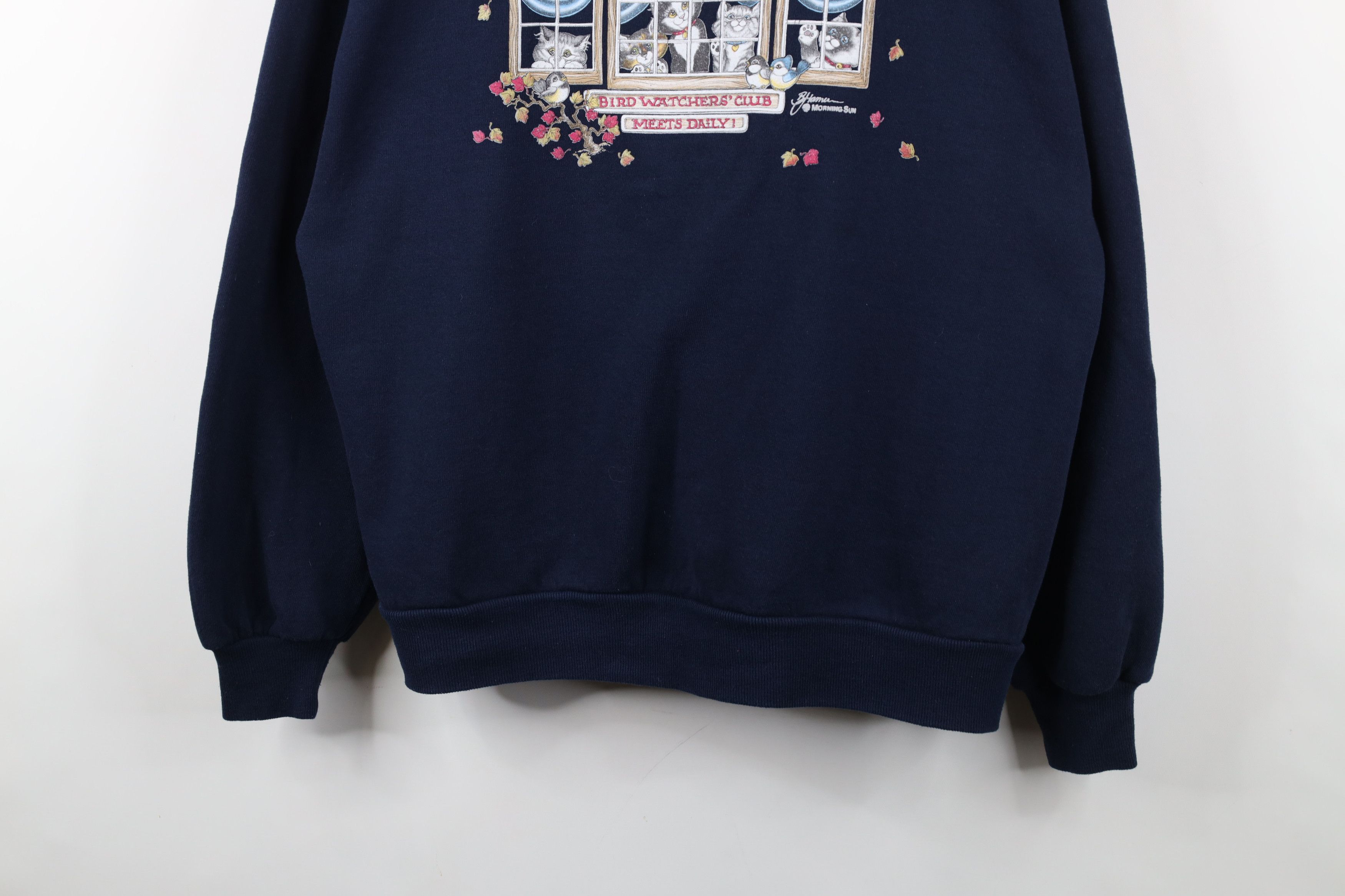 Vintage Vintage 90s Streetwear Kitten Bird Cat Lady Sweatshirt USA Size L / US 10 / IT 46 - 3 Thumbnail