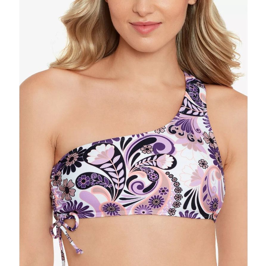 Other SALT + COVE Printed One-Shoulder Side-Shirred Bikini Top M Size M / US 6-8 / IT 42-44 - 2 Thumbnail