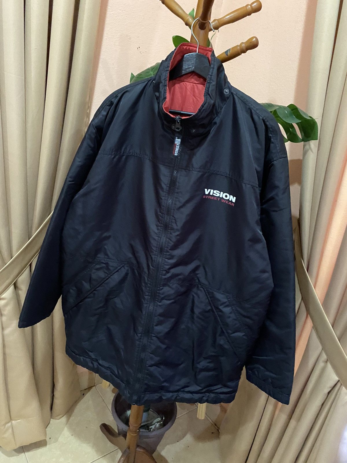 Vision Streetwear VINTAGE VISION STREETWEAR RED PUFFER QUILTED JACKET Size US L / EU 52-54 / 3 - 13 Thumbnail