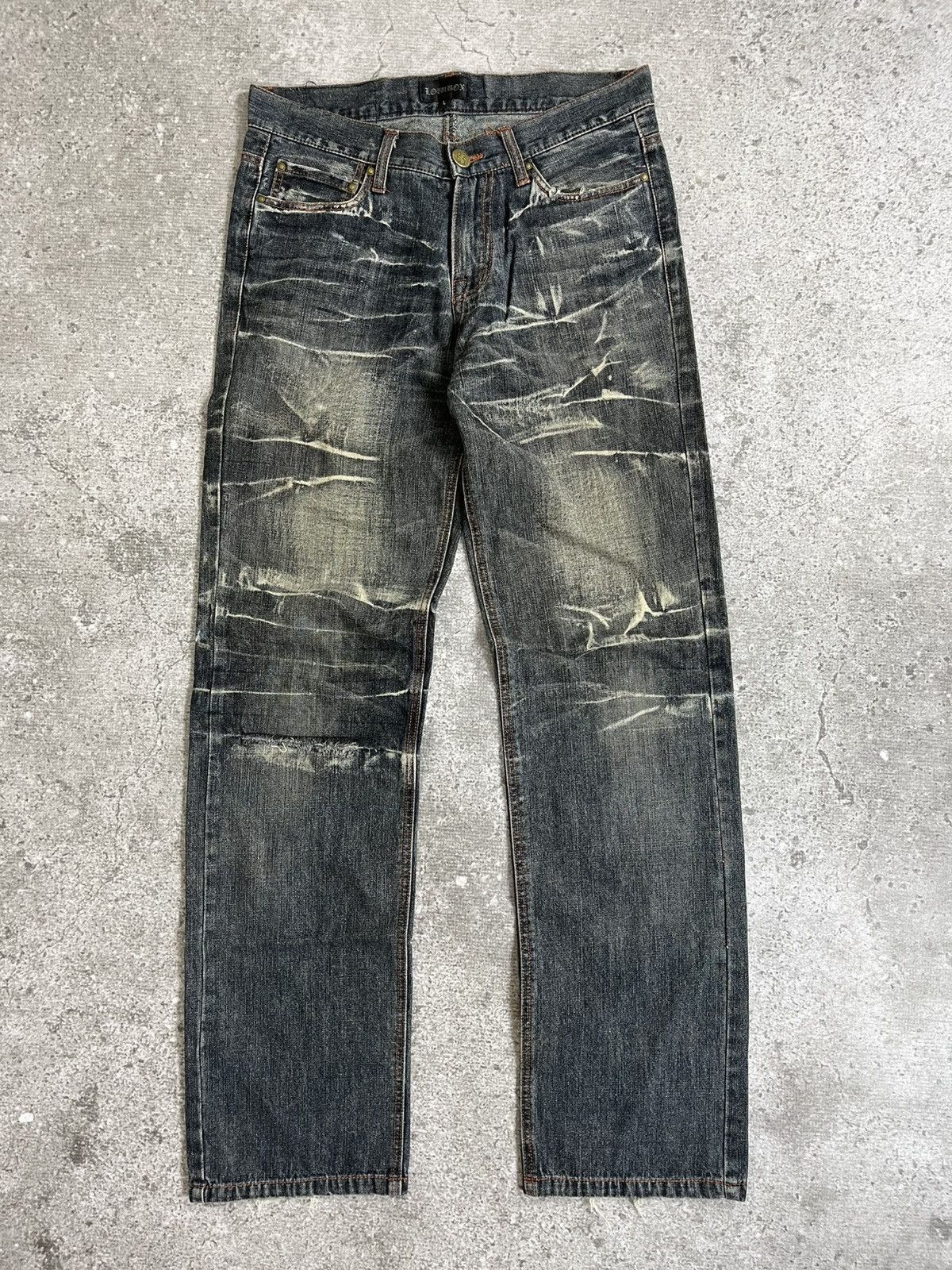 If Six Was Nine 2000s Japanese Brand Lowbox Distressed Jeans Size US 32 / EU 48 - 1 Thumbnail