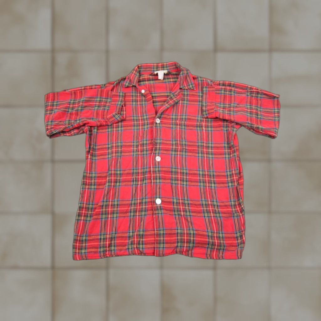 Vintage LL Bean Shirt Adult XL Red Plaid Button Up Made in USA Pajama Sleep Mens Size US XL / EU 56 / 4 - 1 Thumbnail