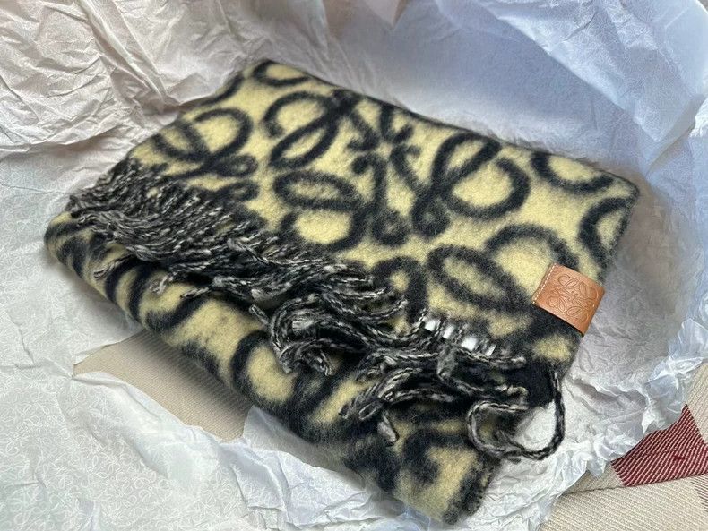 Loewe LOEWE Goat hair double-sided logo scarf Size ONE SIZE - 2 Thumbnail