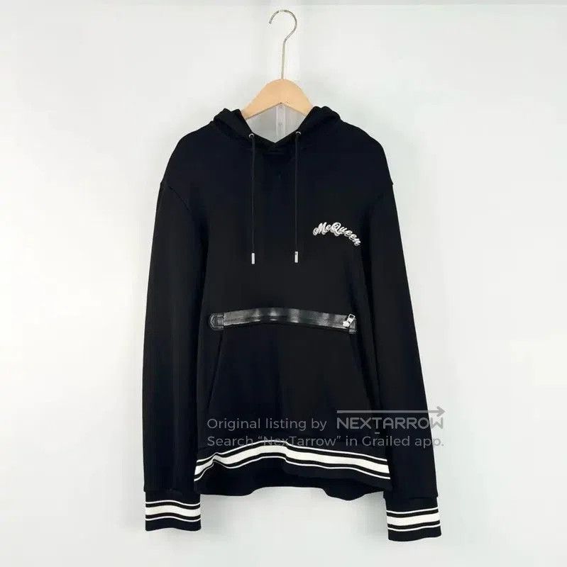 Alexander McQueen Alexander McQUEEN Black Striped Logo Hoodie . Size US XL / EU 56 / 4 - 1 Thumbnail