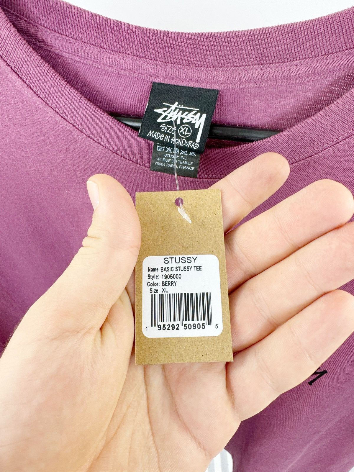 Hypebeast Stussy Basic Berry T-shirt Size US XL / EU 56 / 4 - 11 Thumbnail
