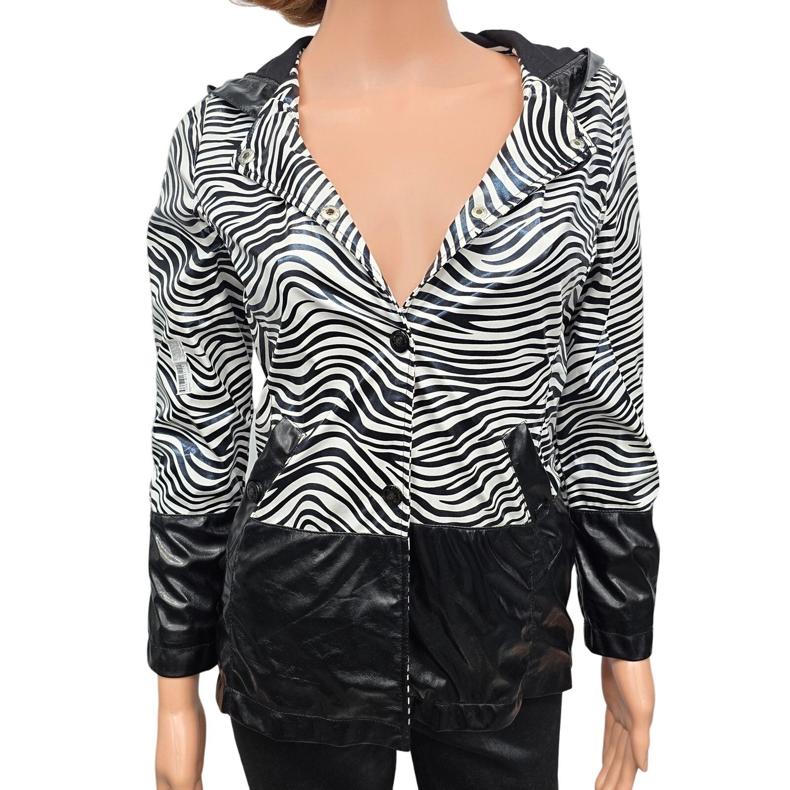 Other Dollhouse Hooded Rain Jacket Animal Print Elbow Patch S/M Size ONE SIZE - 3 Thumbnail