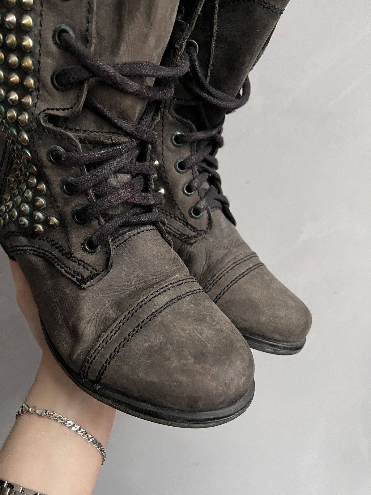 A.S.98 Studded Brown Combat Boots Women’s 38 Punk Vintage style Size US 8 / IT 38 - 3 Thumbnail