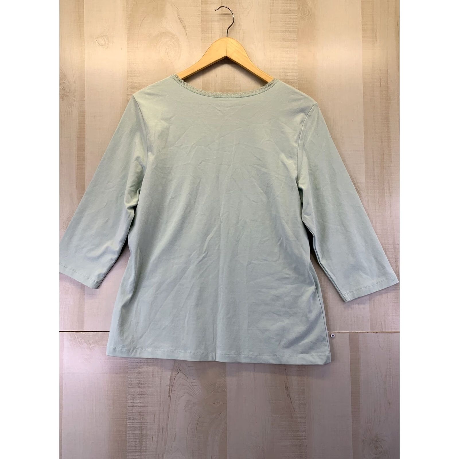 Vintage Christopher & Banks Womens 3/4 Sleeve Lace Collar V Neck Shirt Sz M Womens Size M / US 6-8 / IT 42-44 - 6 Thumbnail