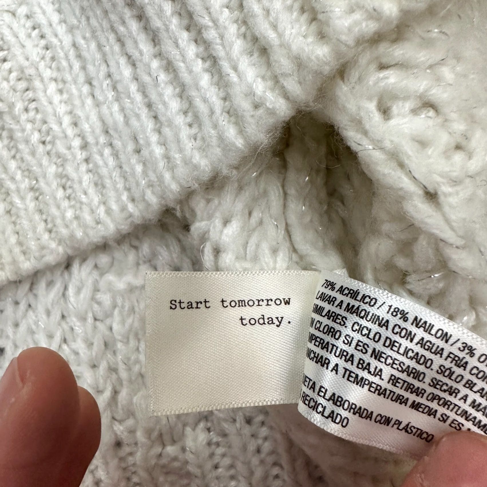 Vintage A New Day Beige Chunky Knit Turtleneck Sweater Women XS Pullover Casual Size XS / US 0-2 / IT 36-38 - 7 Thumbnail