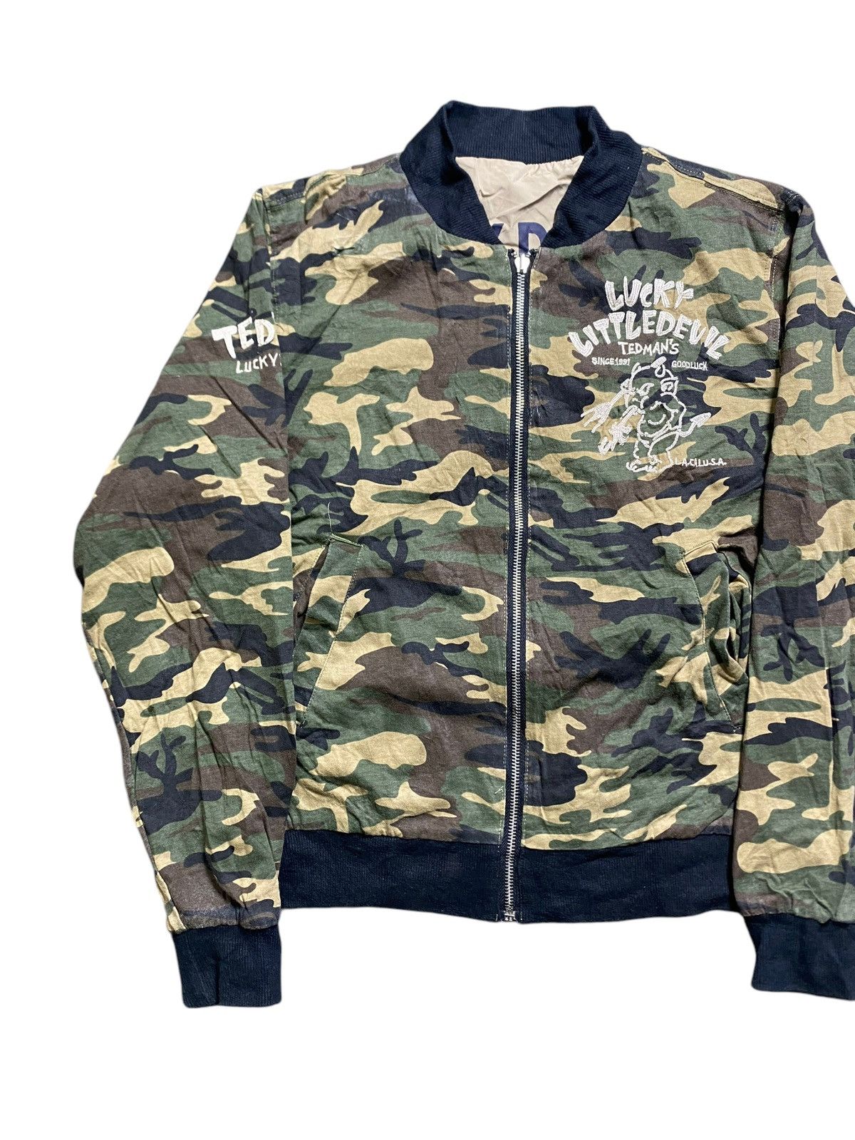 Other VINTAGE TEDMAN LUCKY DEVIL JACKET ARMY REVERSEBLE VARSITY Size US M / EU 48-50 / 2 - 4 Thumbnail