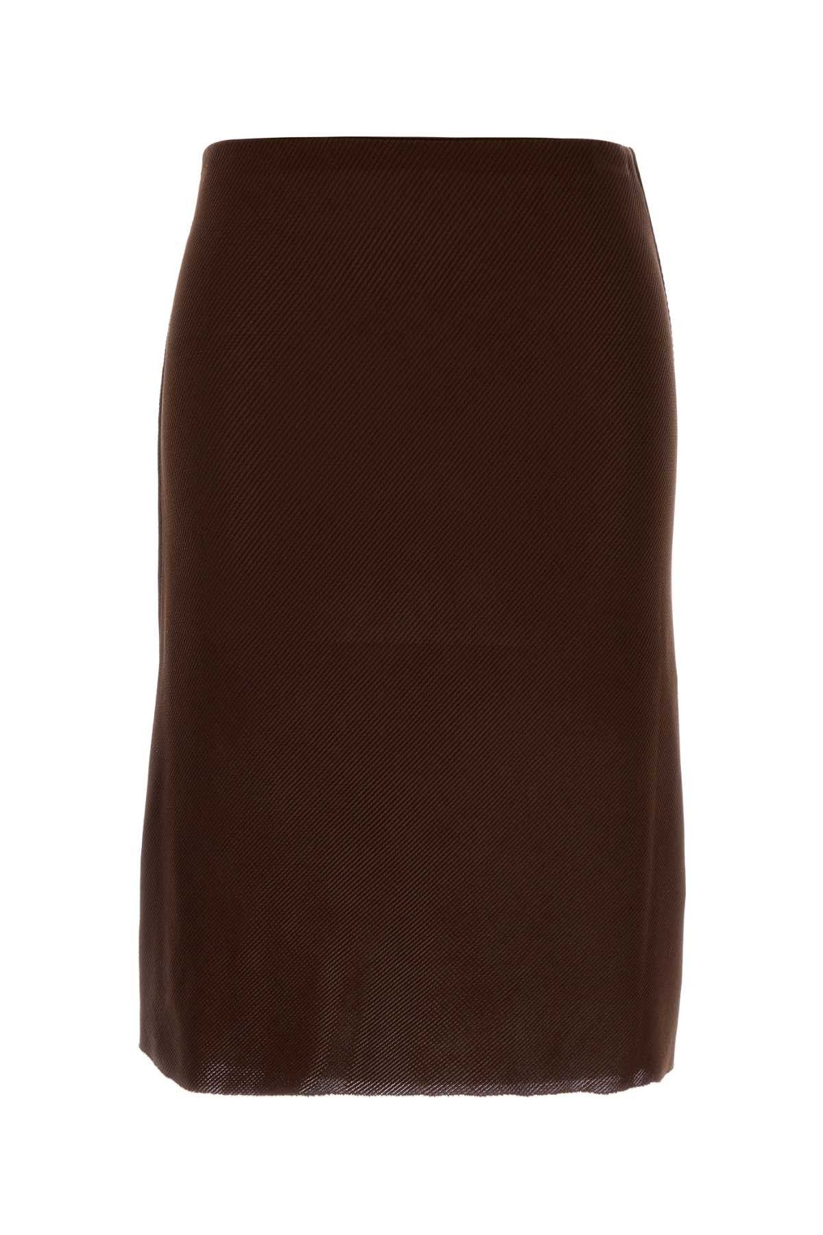 Miu Miu Brown Silk Skirt Size 27" / US 4 / IT 40 - 1 Thumbnail