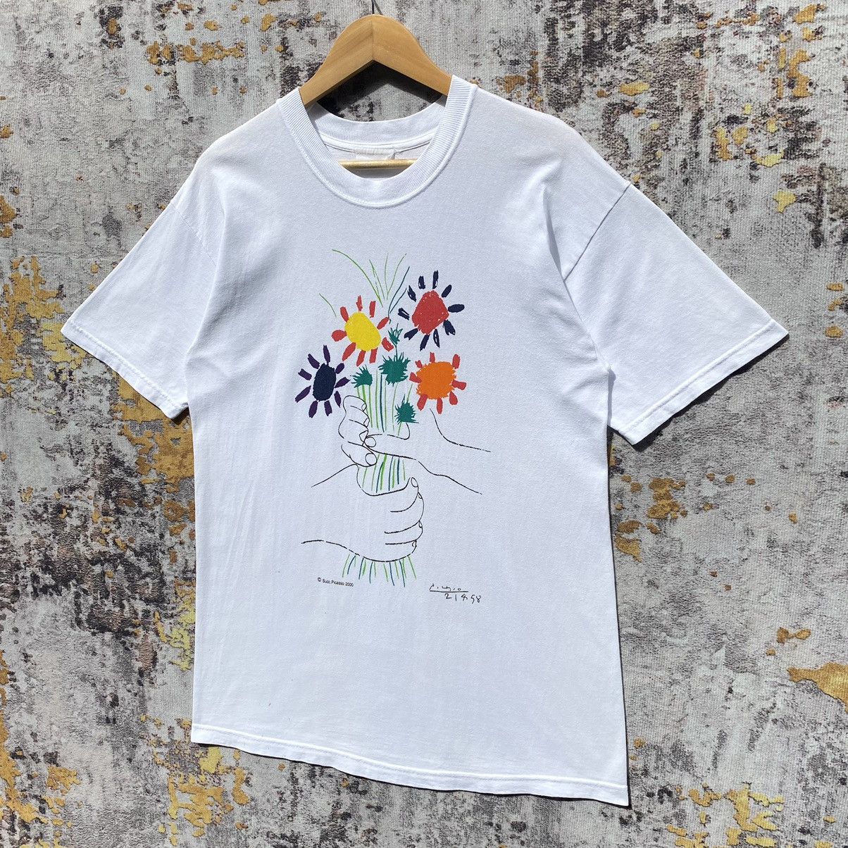 Paloma Picasso Vintage Y2K Picasso Bouquet Peach Art Graphic Shirt Picasso Size US S / EU 44-46 / 1 - 3 Thumbnail