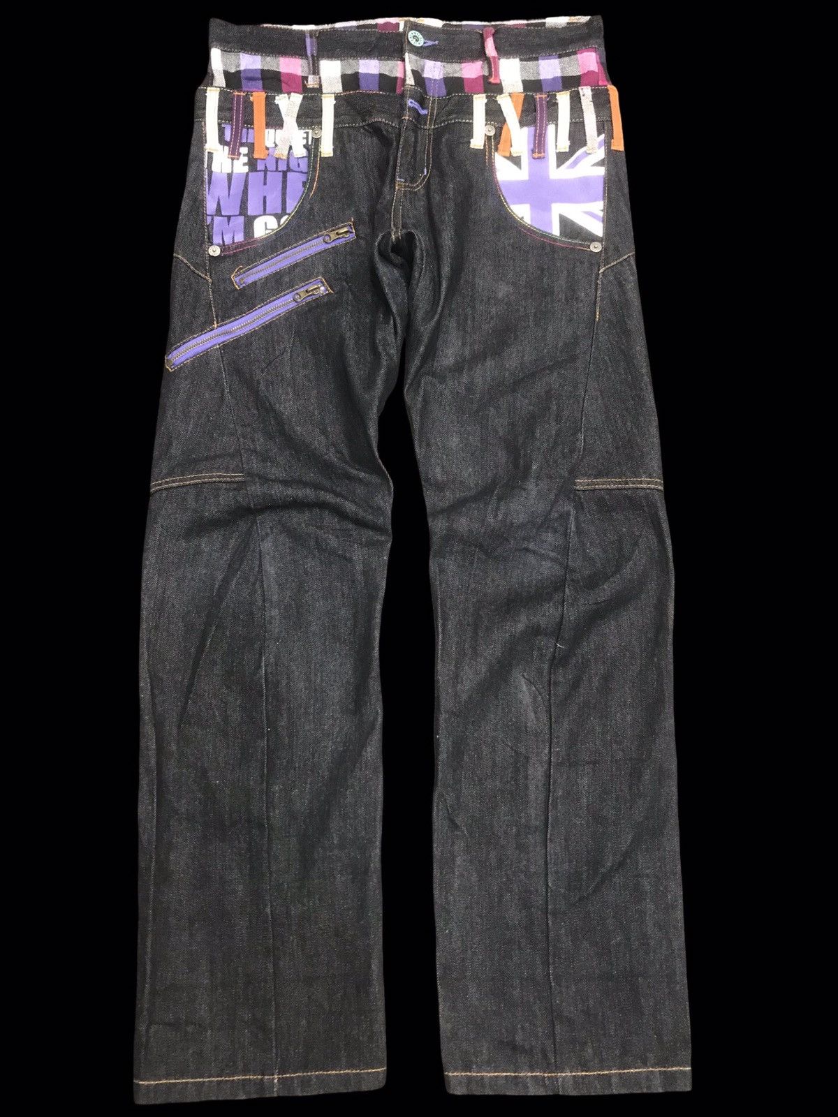 Japanese Brand × Seditionaries 💥DOUBLE WAIST💥RARE NYLAUS ZIPPER DOUBLE WAIST DENIM F430 Size US 32 / EU 48 - 1 Thumbnail