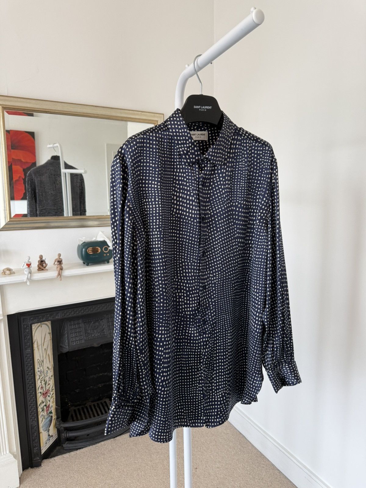 Saint Laurent Paris SS21 Saint Laurent Silky Polka Dot Shirt Size US M / EU 48-50 / 2 - 5 Thumbnail
