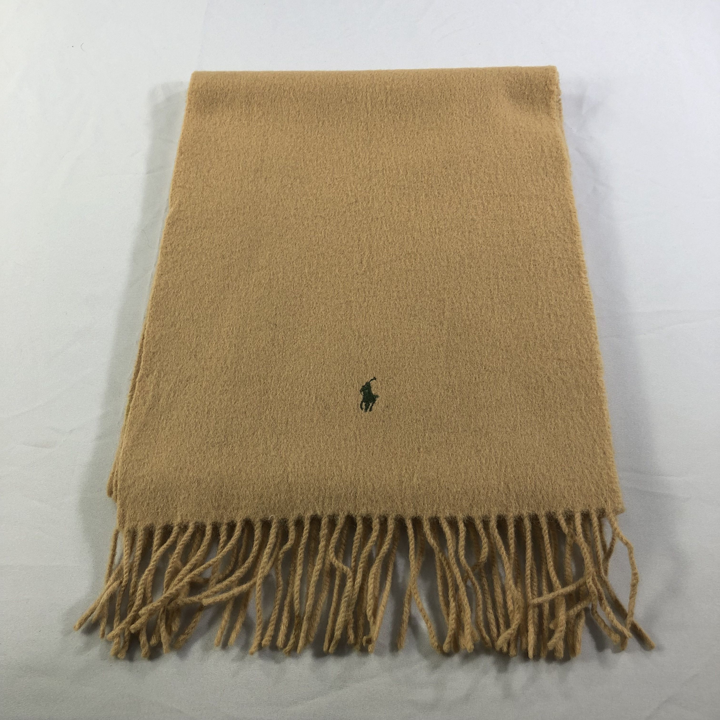 Polo Ralph Lauren Polo Ralph Lauren Tan Wool Scarf Muffler V1578 Size ONE SIZE - 2 Thumbnail