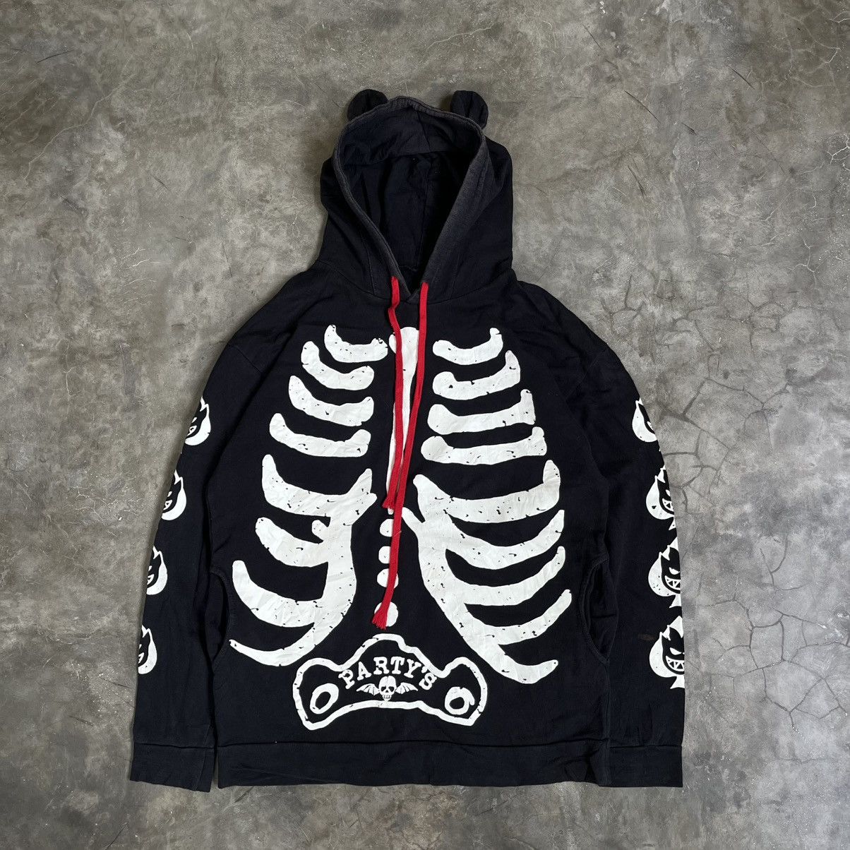 Japanese Brand 2000s Japanese Skeleton Fire Hoodie Size US L / EU 52-54 / 3 - 1 Thumbnail