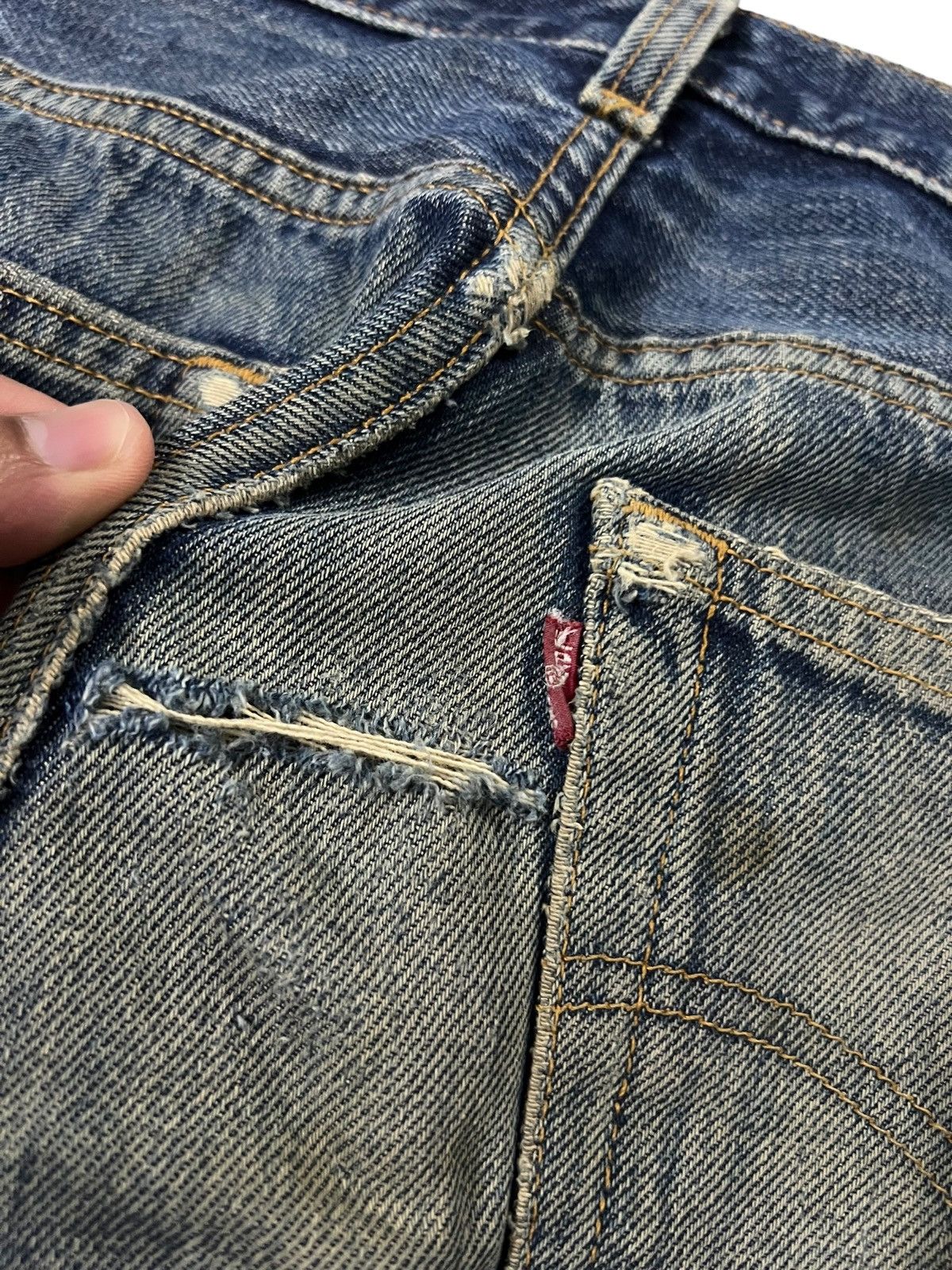 Levi's Vintage 90’s Levi’s 501 Distress Ripped Jean#kurt corbain Size US 30 / EU 46 - 18 Thumbnail