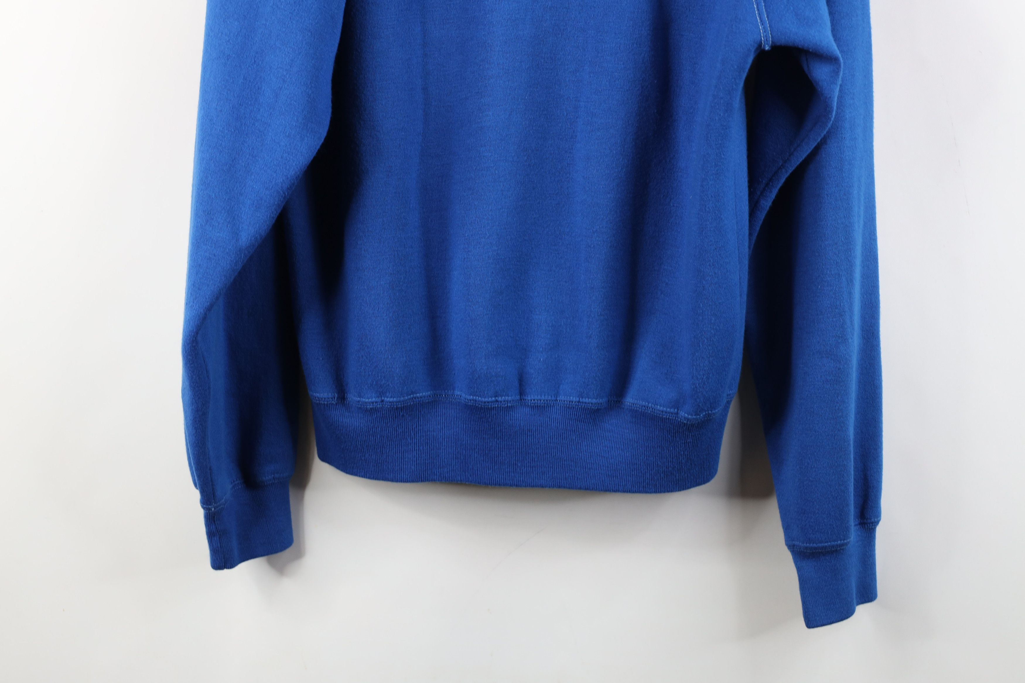 Vintage Vintage 70s Streetwear Blank Hoodie Sweatshirt Royal Blue Size US S / EU 44-46 / 1 - 13 Thumbnail