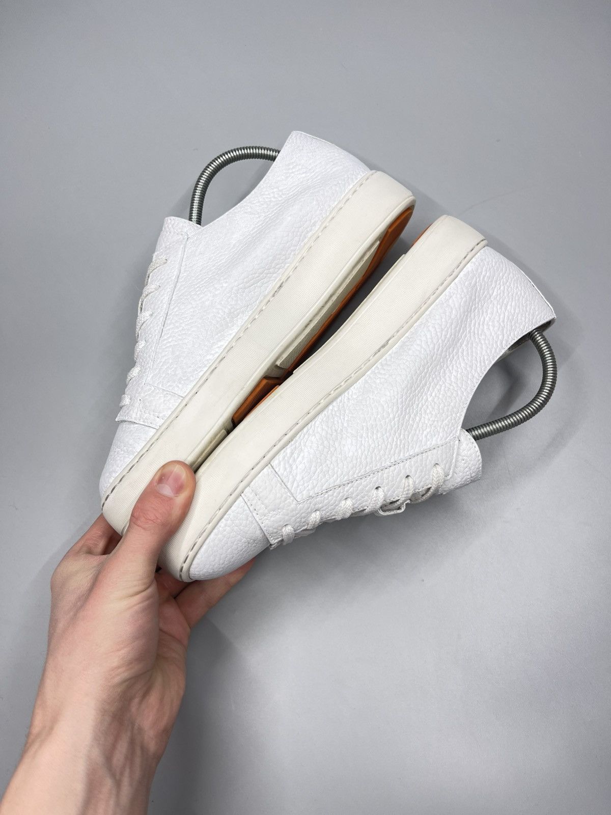 Santoni Santoni Leather Low Top Sneakers Size US 5.5 / EU 38 - 4 Thumbnail