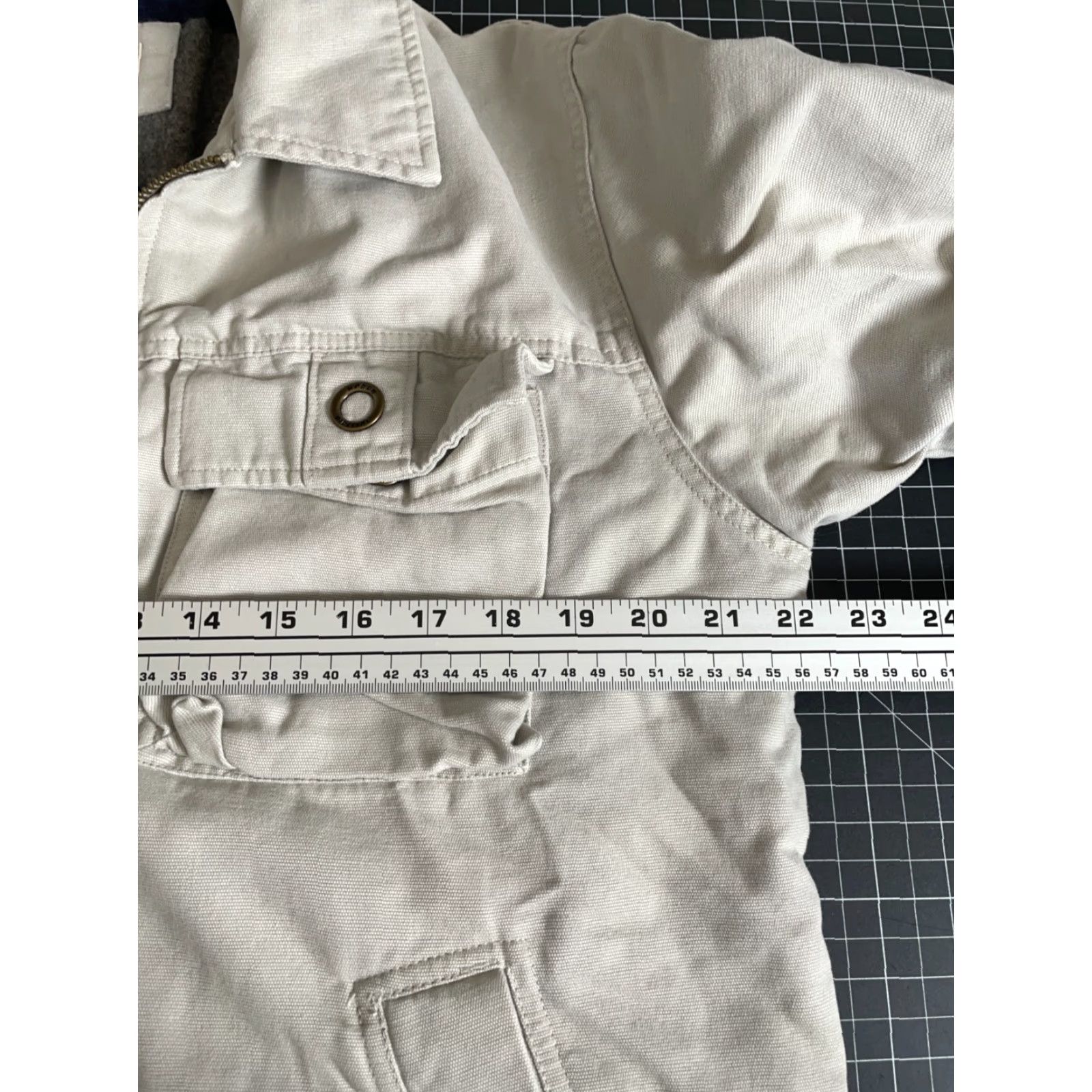 Vintage VINTAGE Urban Pipeline Jacket Canvas Blanket Lined Bomber Coat Short Zip Wool Lining Men Small Beige 90s Hipster Workwear Mens Size US S / EU 44-46 / 1 - 5 Thumbnail
