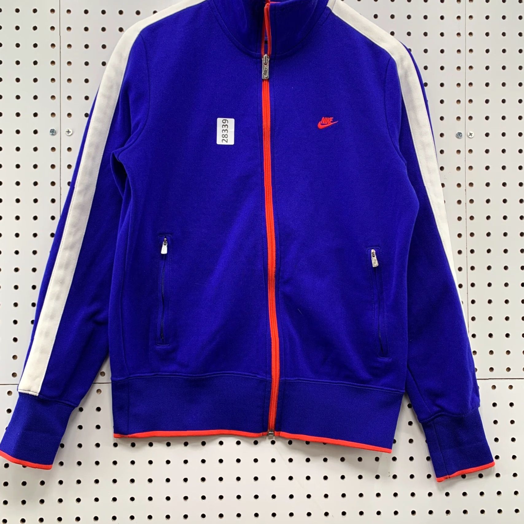 Nike VINTAGE Nike Sportswear Full Zip Track Jacket Blue Red Womens Large Swoosh Size L / US 10 / IT 46 - 7 Thumbnail