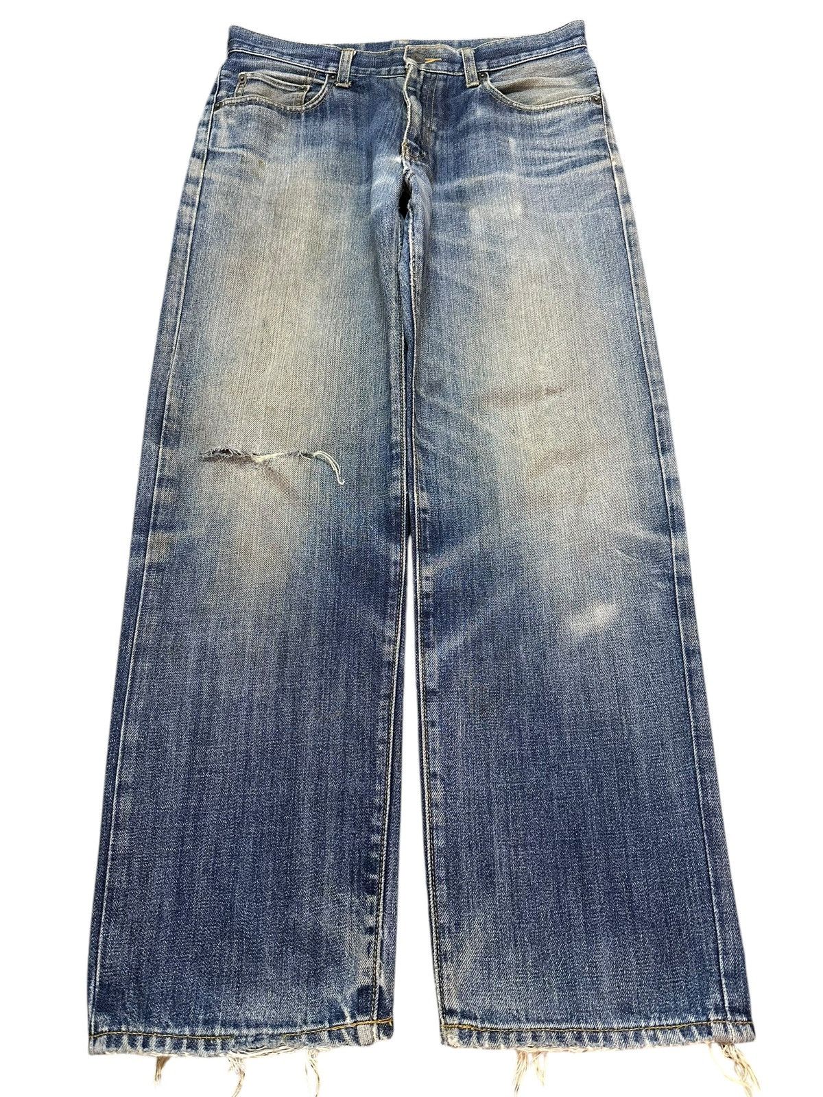 Uniqlo Vintage Japanese Uniqlo Blue Faded Wash Distress Style Jeans Size US 30 / EU 46 - 1 Thumbnail