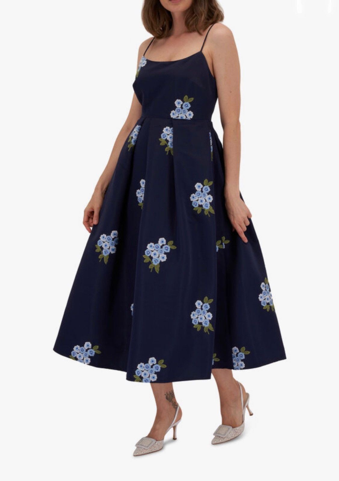 Sachin & Babi Sachin & Babi Pleated Embroidered Midi Dress size 10 Size L / US 10 / IT 46 - 3 Thumbnail