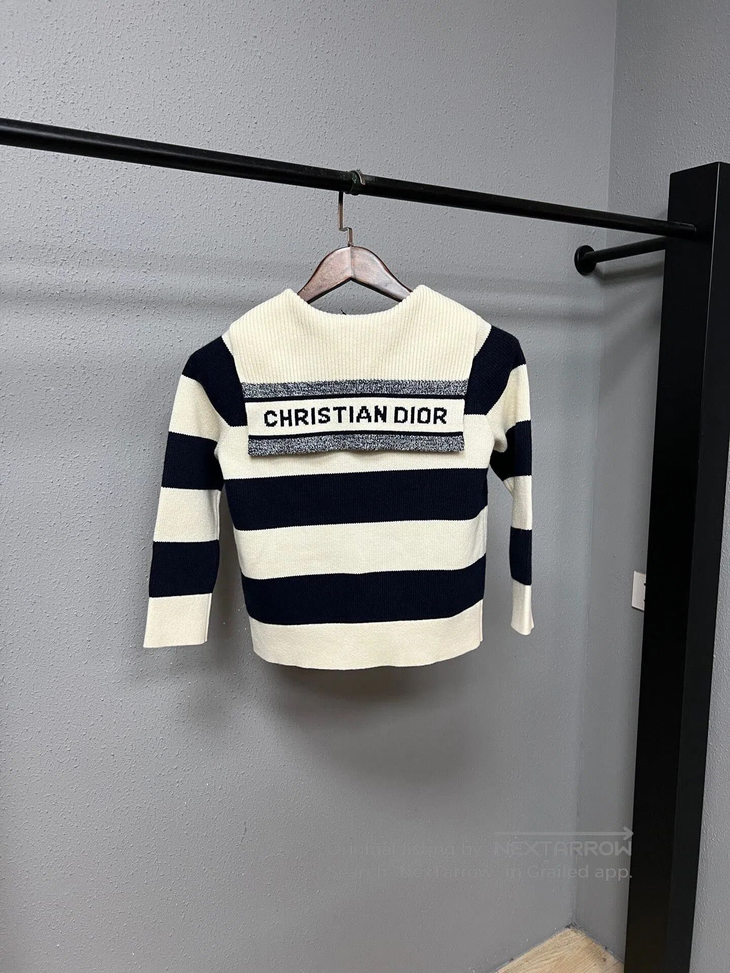 Dior Dior Black and White Stripe Sailor Collar Wool Cashmere Kn Size XS / US 0-2 / IT 36-38 - 1 Thumbnail