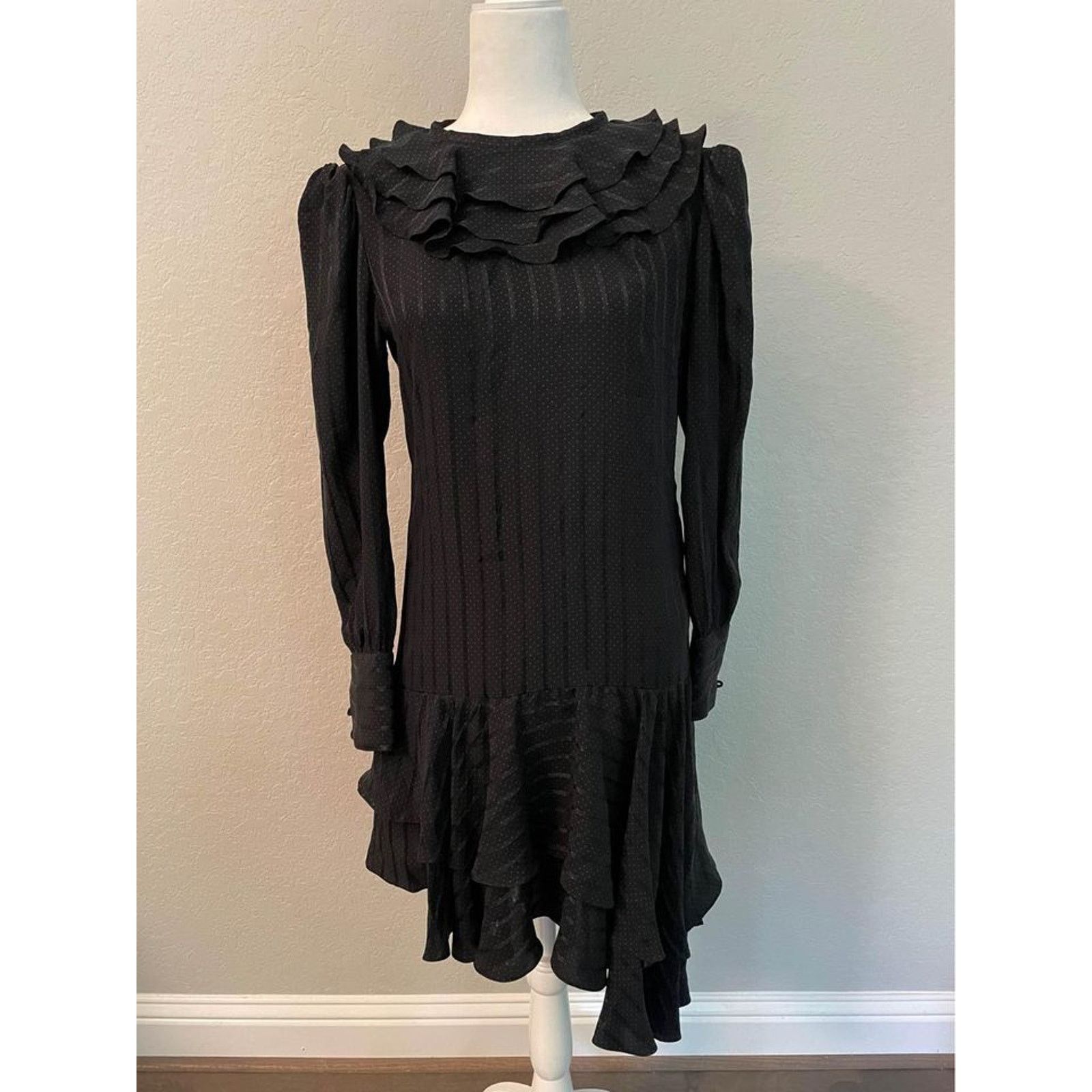 Jean Women Vintage Jean and Martin Pallant black silk dress sz 10 Size L / US 10 / IT 46 - 1 Thumbnail