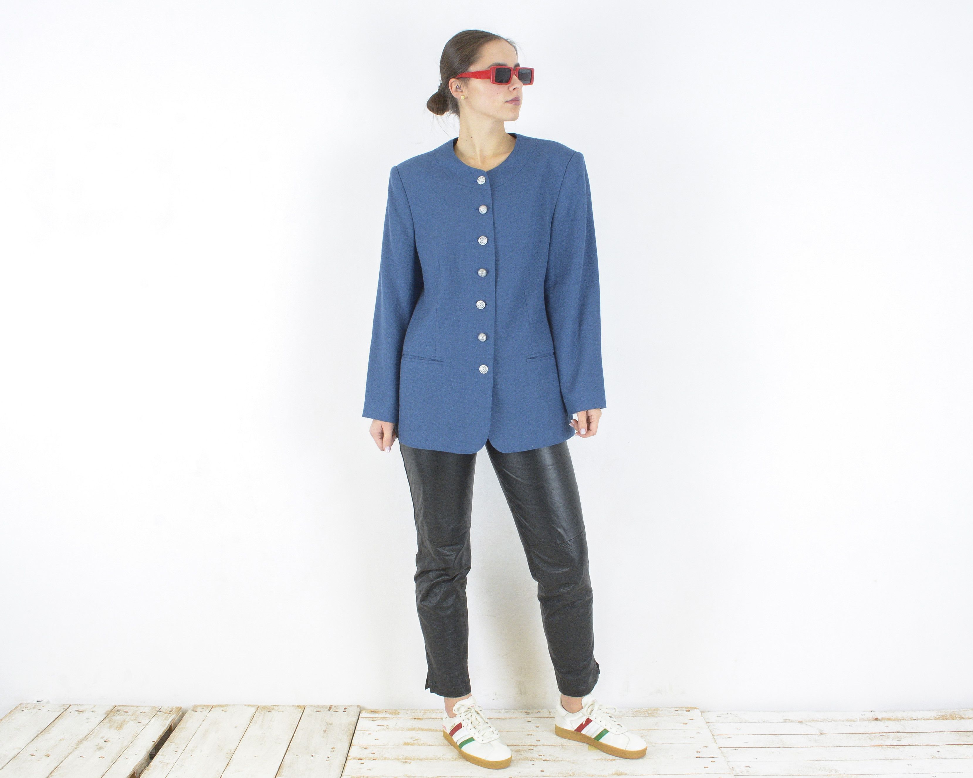 Julius × Vintage Julius Lang L Wool Blazer Jacket Coat Padded Shoulders Size L / US 10 / IT 46 - 4 Thumbnail